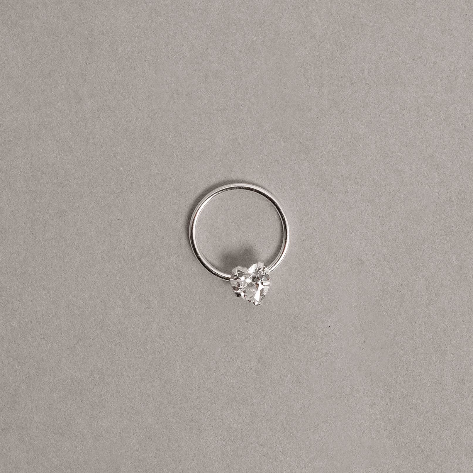 Piercing argola 10mm com zircônia coração