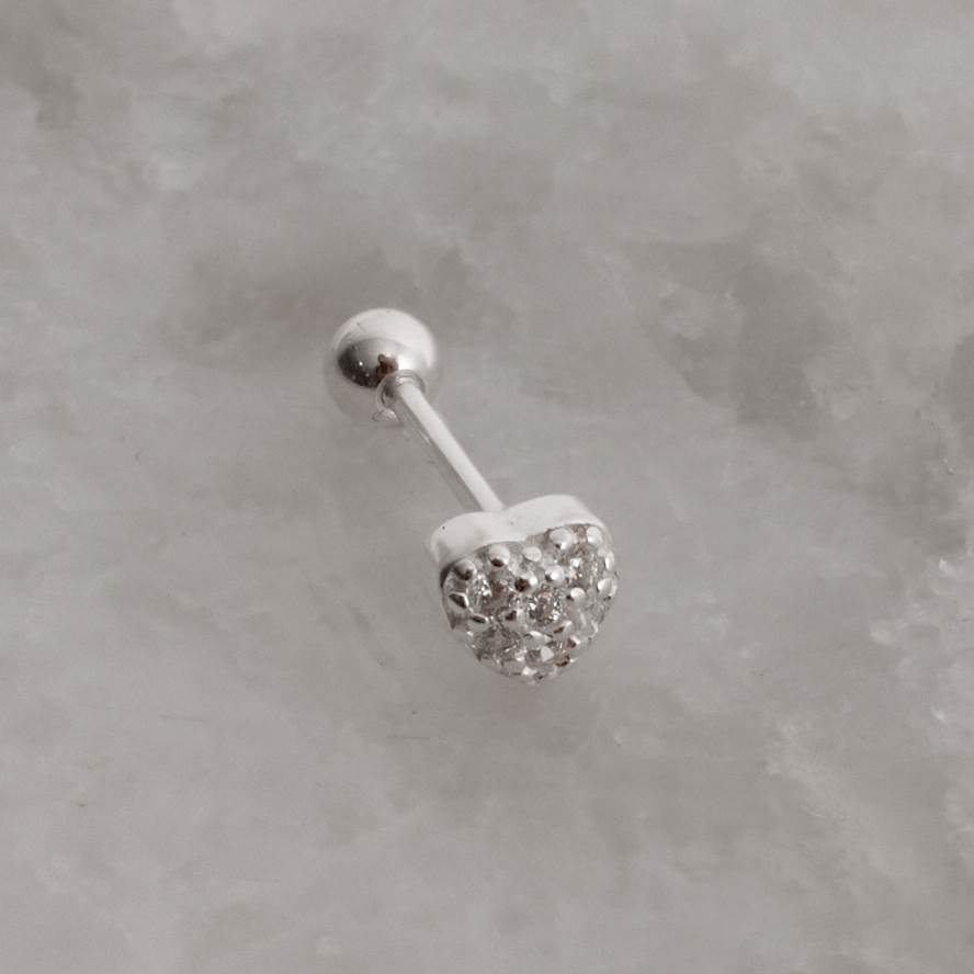 Imagem Secundária Piercing haste coração cravejado cristal 5mm