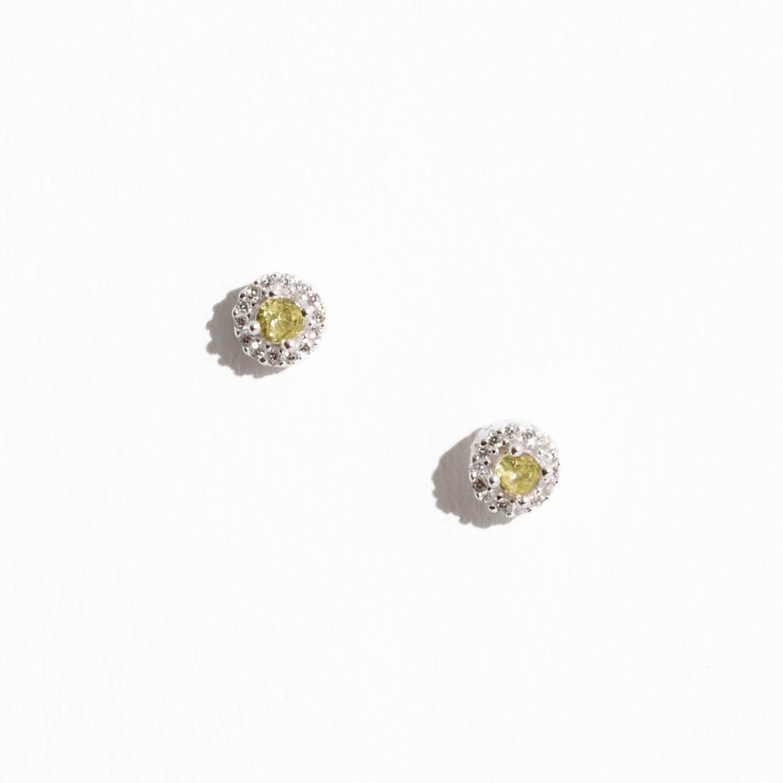 Brinco zircônia amarela com cravejado 6mm