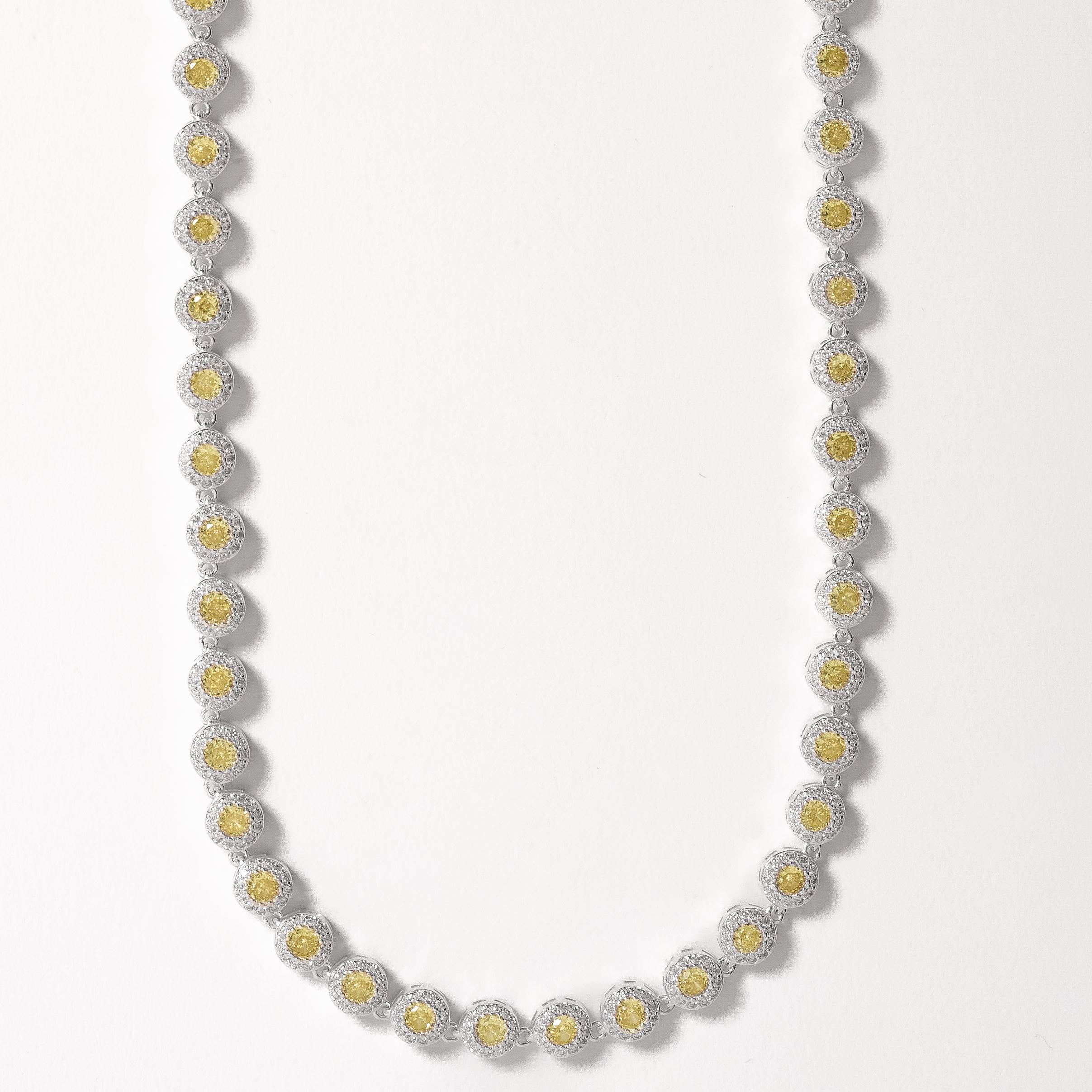 Colar entremeios zircônias amarelas com cravejado 5.7 40cm com 2 fechos