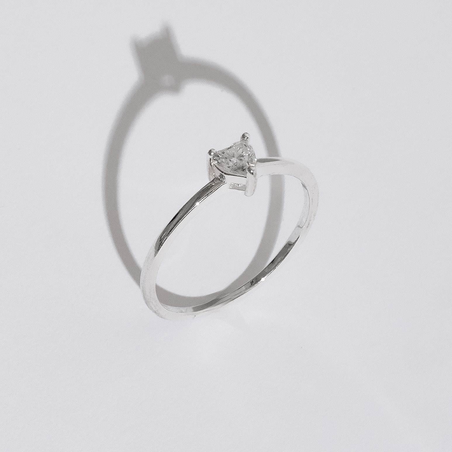 Imagem Secundária Anel solitário moissanite coração 4x4mm