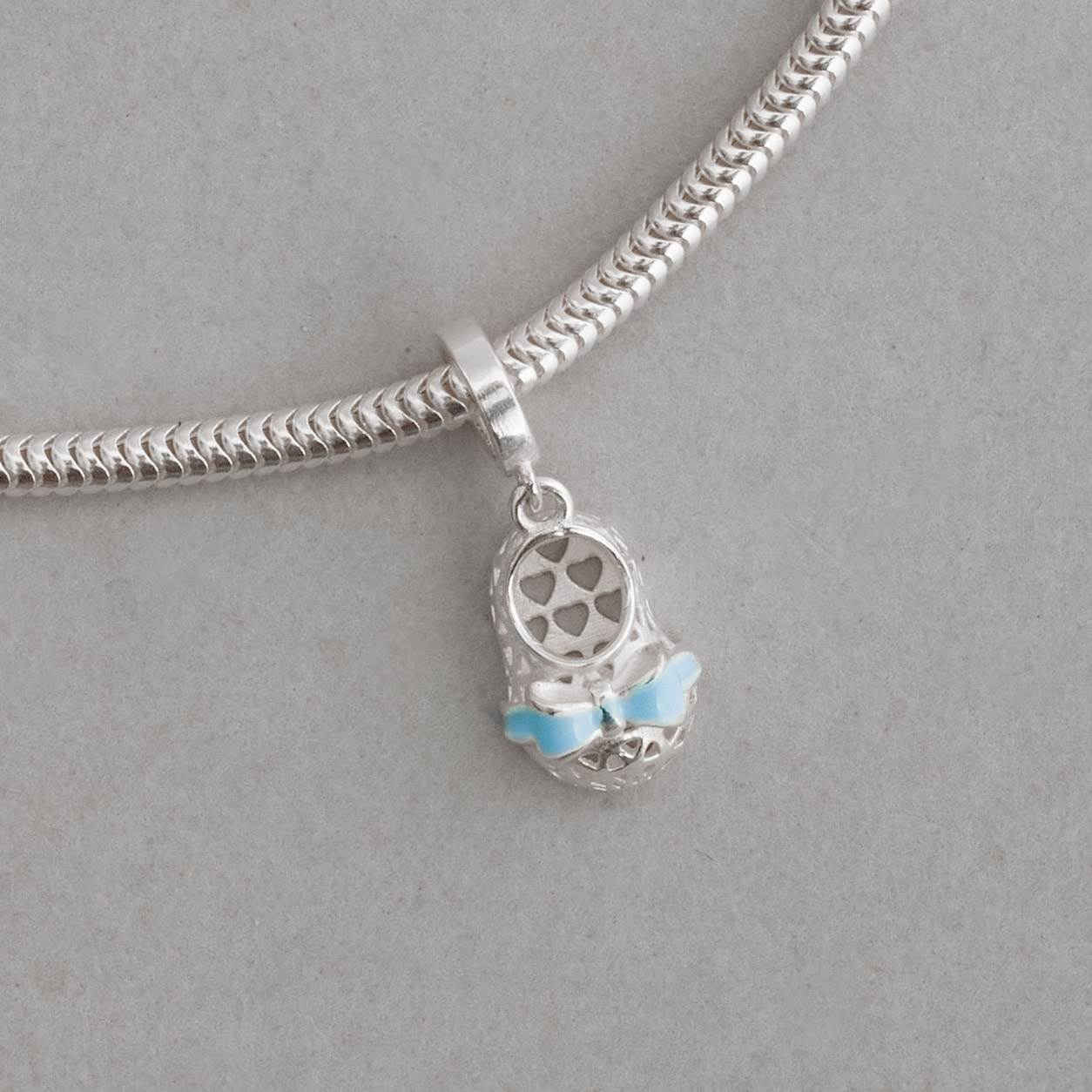 Imagem Secundária Berloque pingente sapatinho 3D 13mm resina azul claro