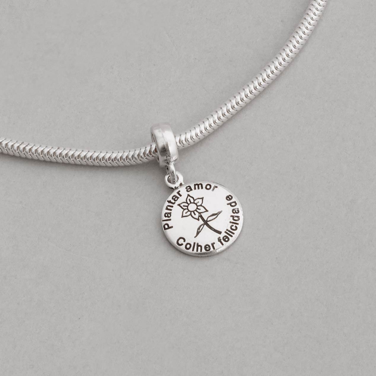 Imagem Secundária Berloque pingente medalha plantar amor, colher felicidade envelhecido 12mm