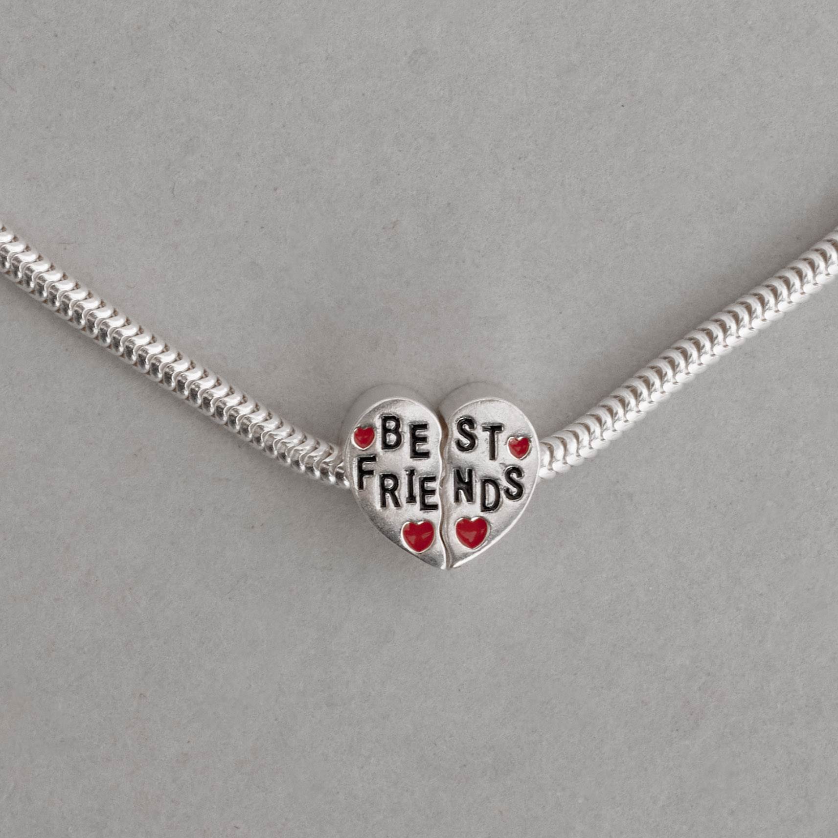 Imagem Secundária Berloque separador coração best friends resina