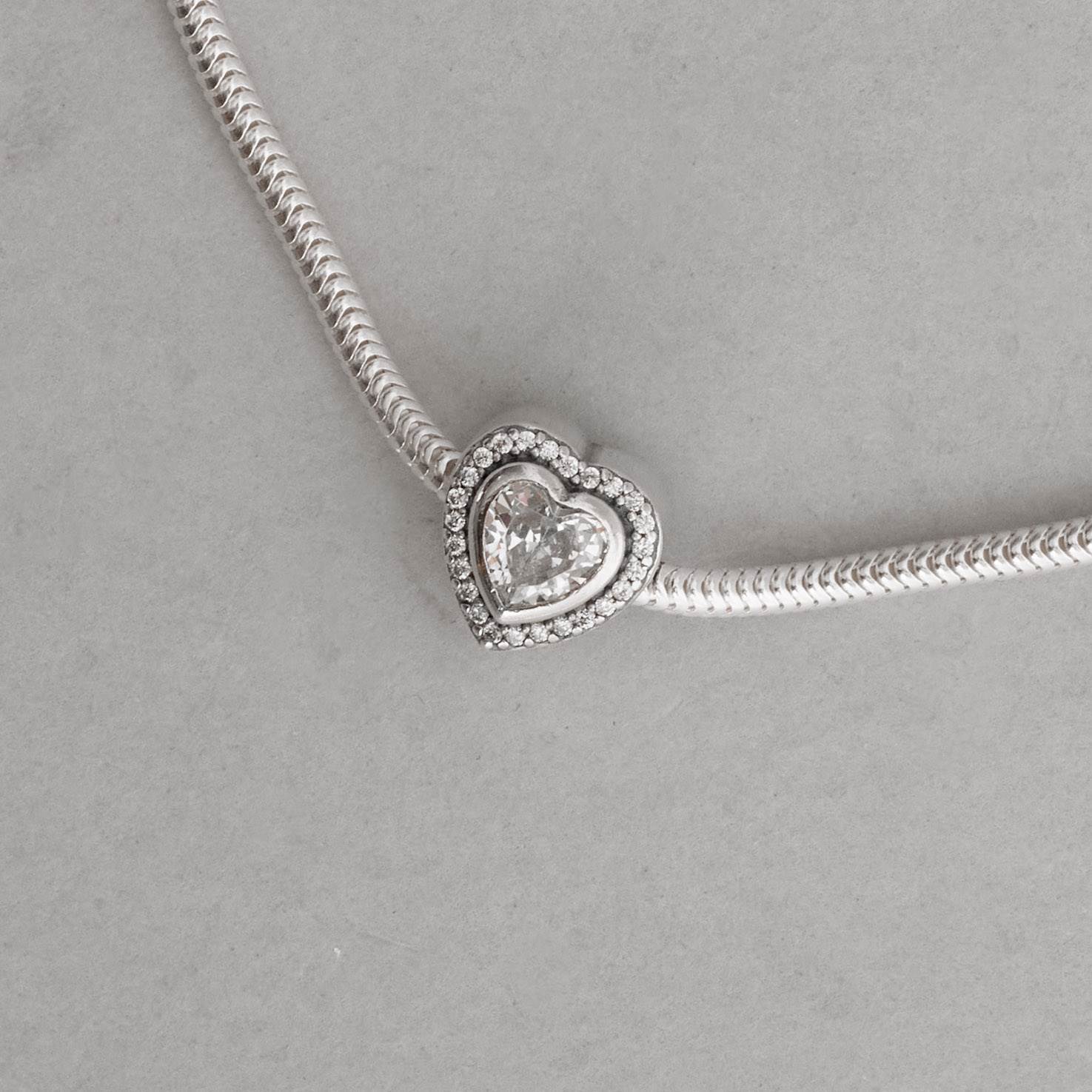 Imagem Secundária Berloque separador zircônia coração cristal com cravejado 11mm