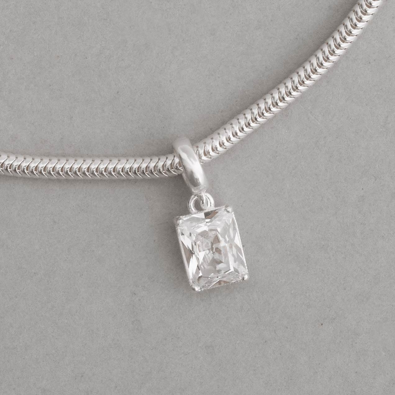 Imagem Secundária Berloque pingente zircônia retangular cristal 8mm