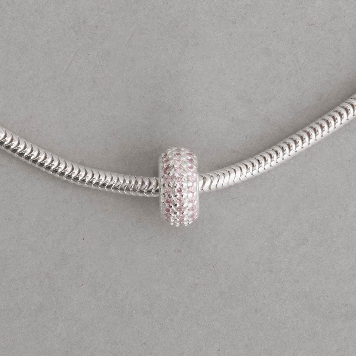 Imagem Secundária Berloque separador triplo cravejado rosa claro 10mm