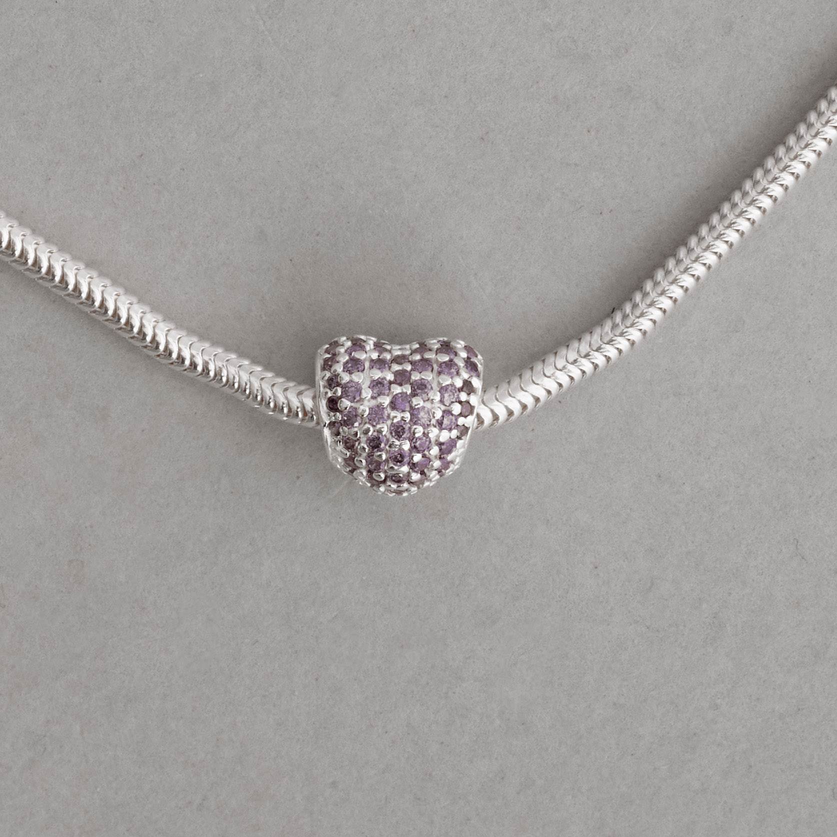 Imagem Secundária Berloque separador coração cravejado lilás 10mm