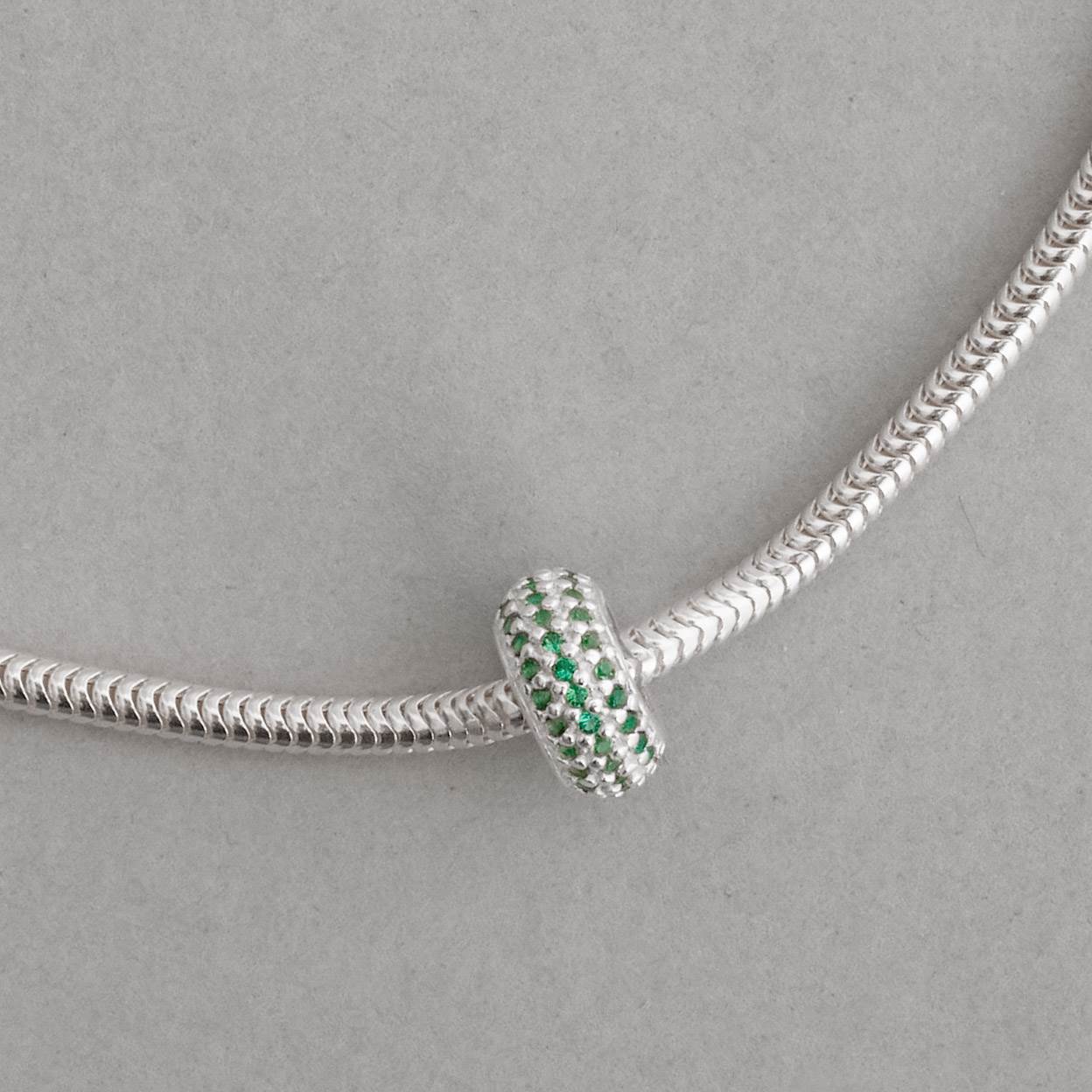 Imagem Secundária Berloque separador triplo cravejado verde 10mm