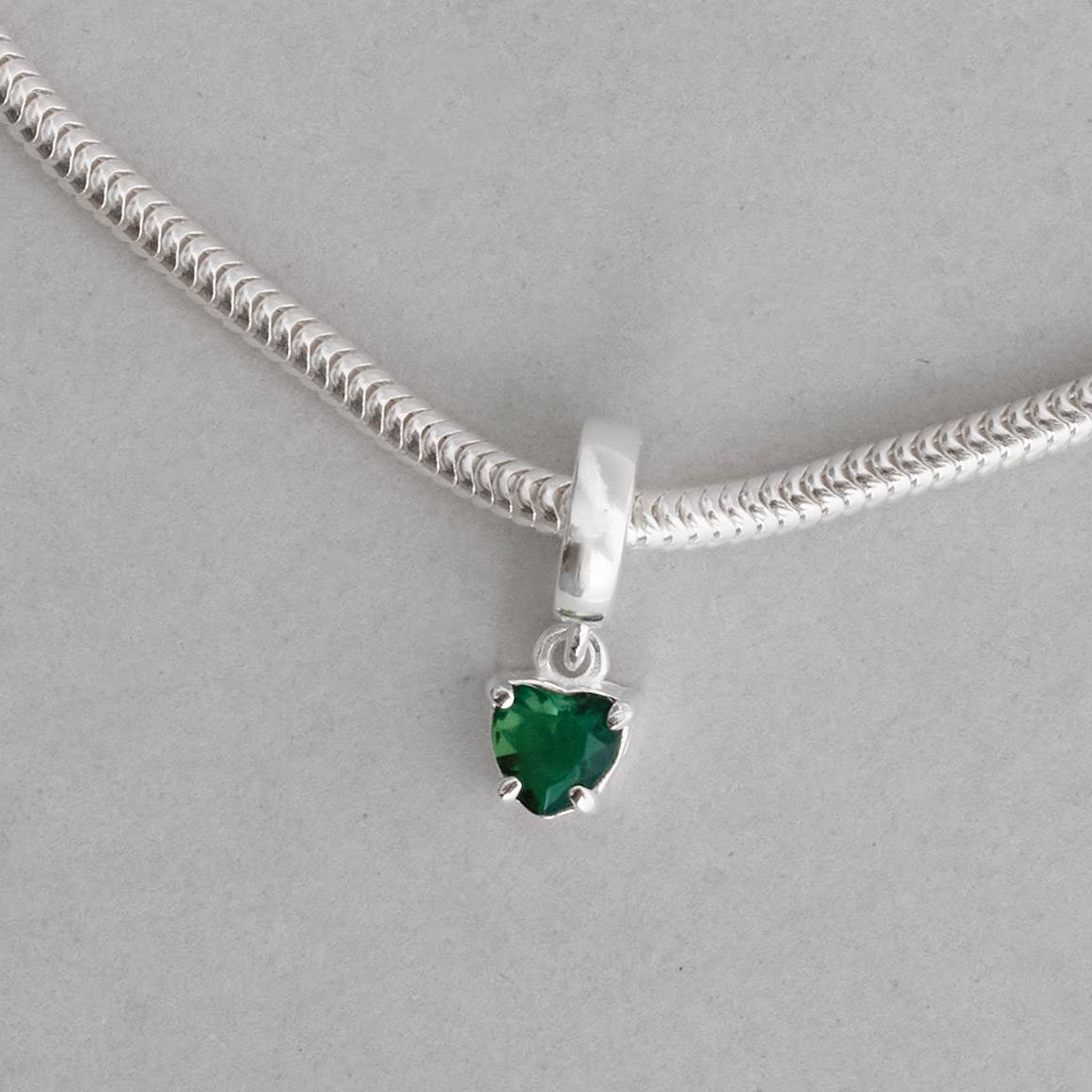 Imagem Secundária Berloque pingente zircônia coração esmeralda 5mm