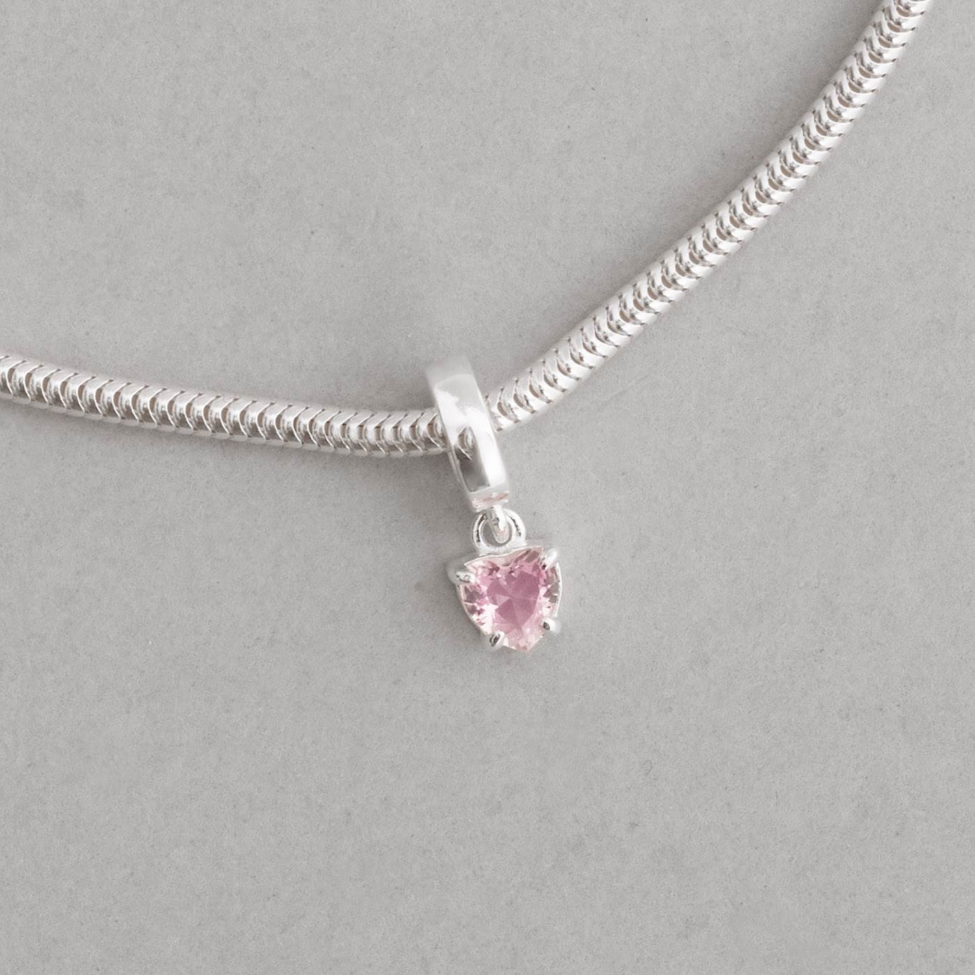 Imagem Secundária Berloque pingente zircônia coração rosa 5mm