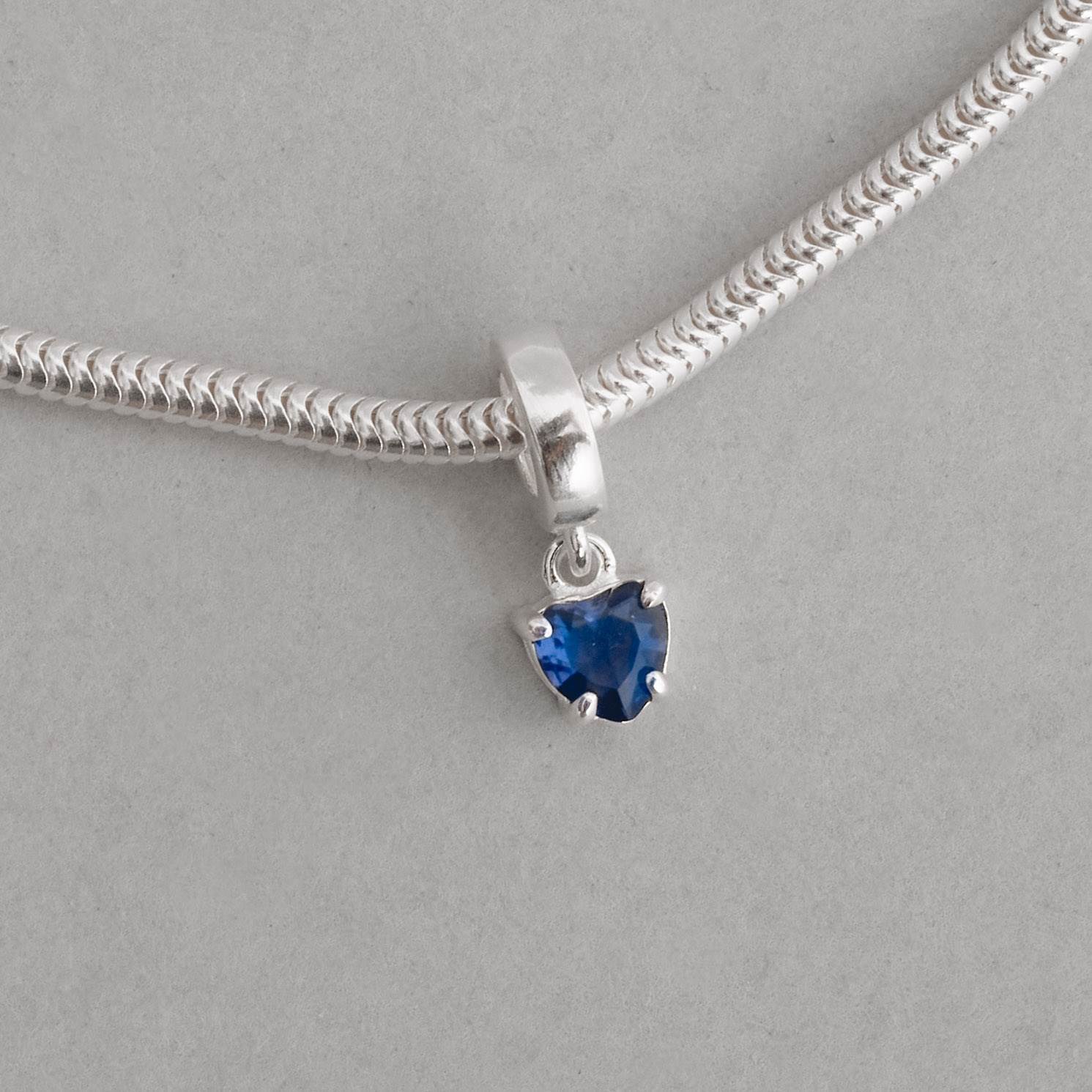 Imagem Secundária Berloque pingente zircônia coração azul bic 5mm