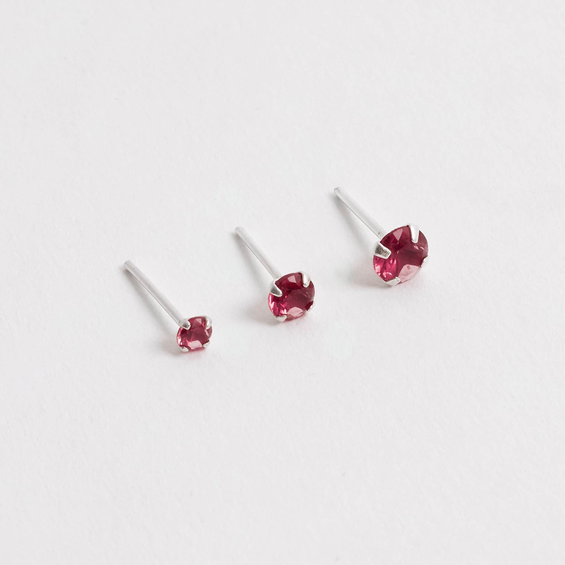 Trio zircônia redonda 3, 4 e 5mm cereja