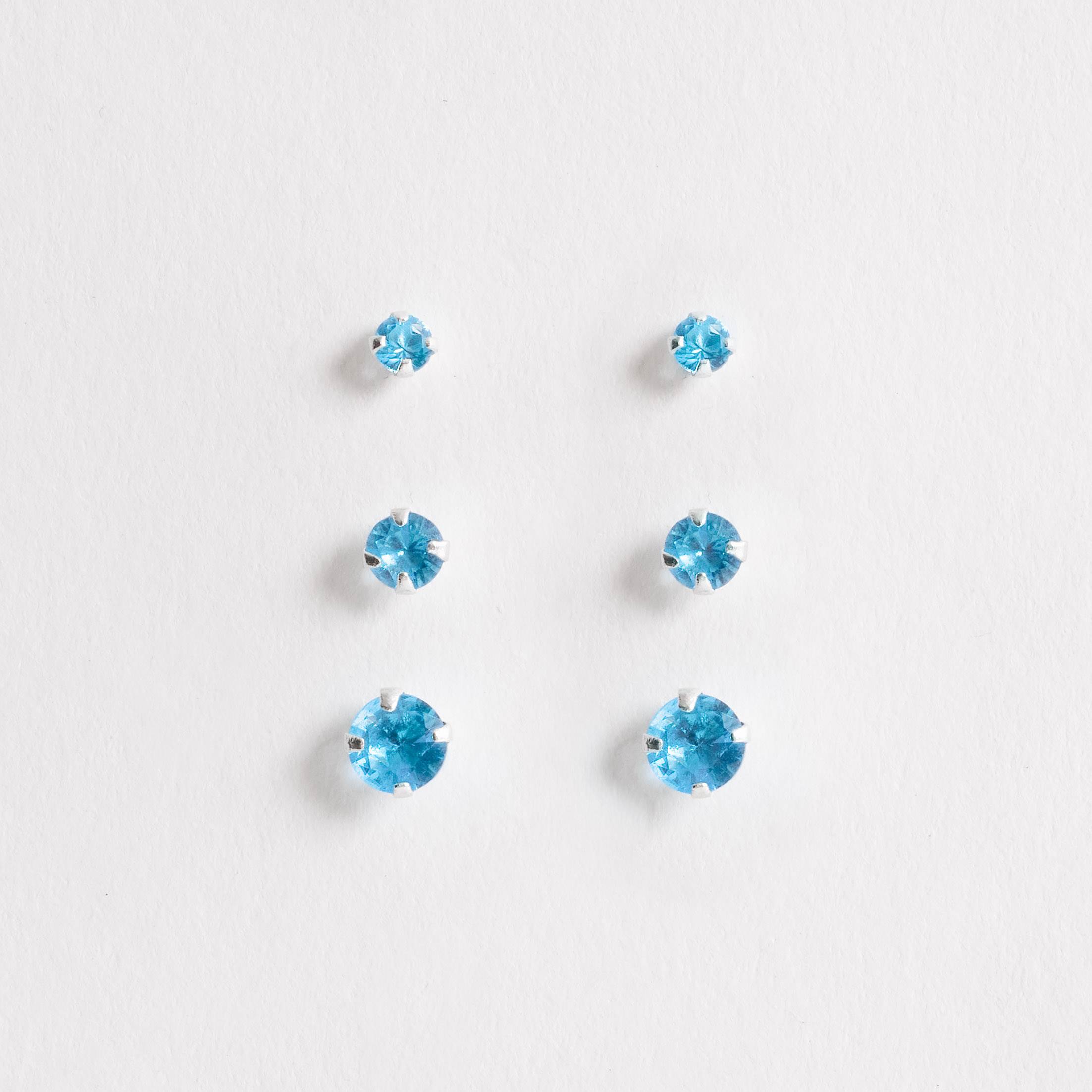 Imagem Trio zircônia redonda 3, 4 e 5mm azul