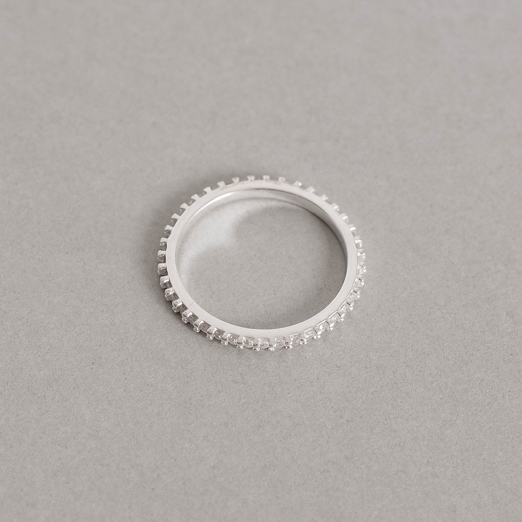 Anel aliança cravejada 1.5mm