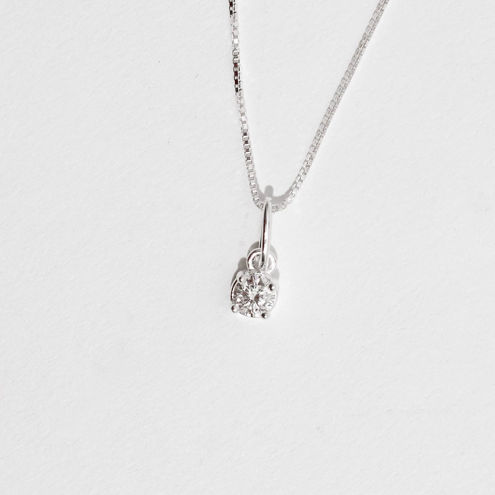 Imagem Secundária Colar pingente zircônia 4mm 40cm