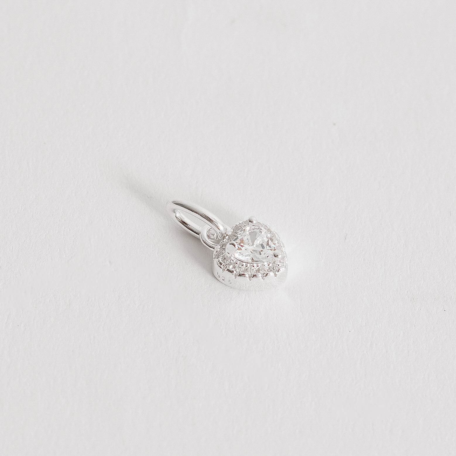 Imagem Secundária Pingente zircônia coração com cravejado cristal 7mm