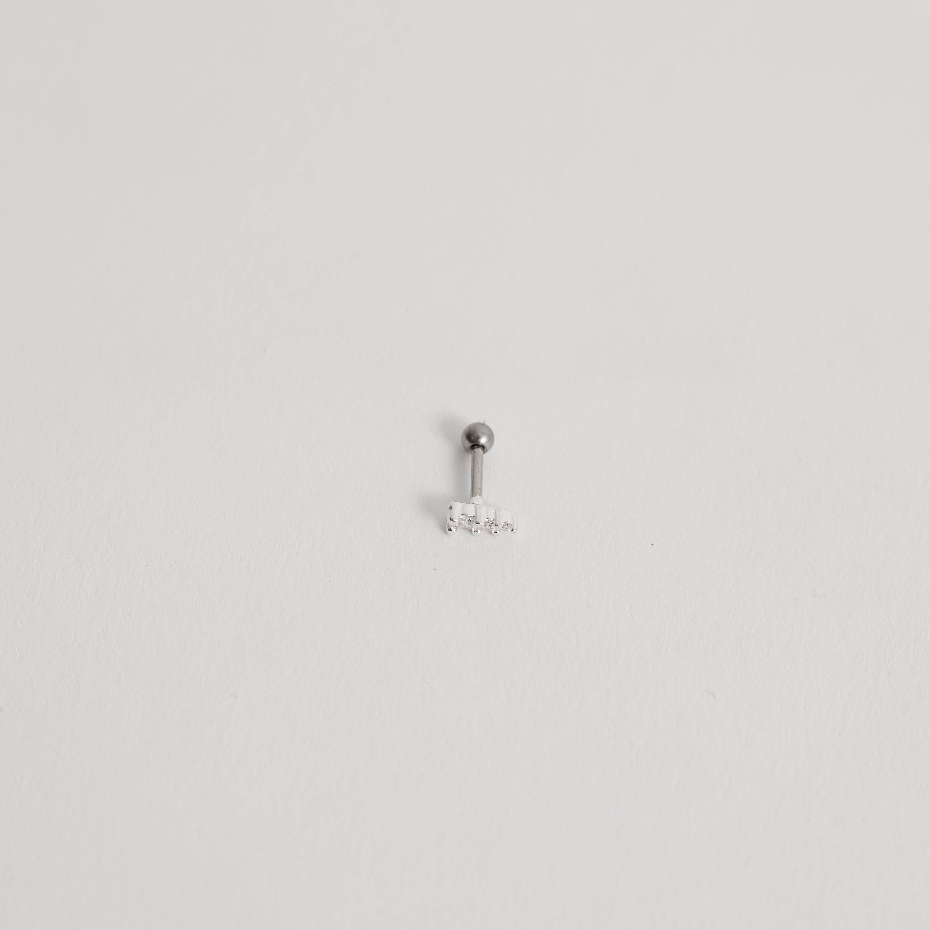 Imagem Secundária Piercing haste 3 zircônias 6mm