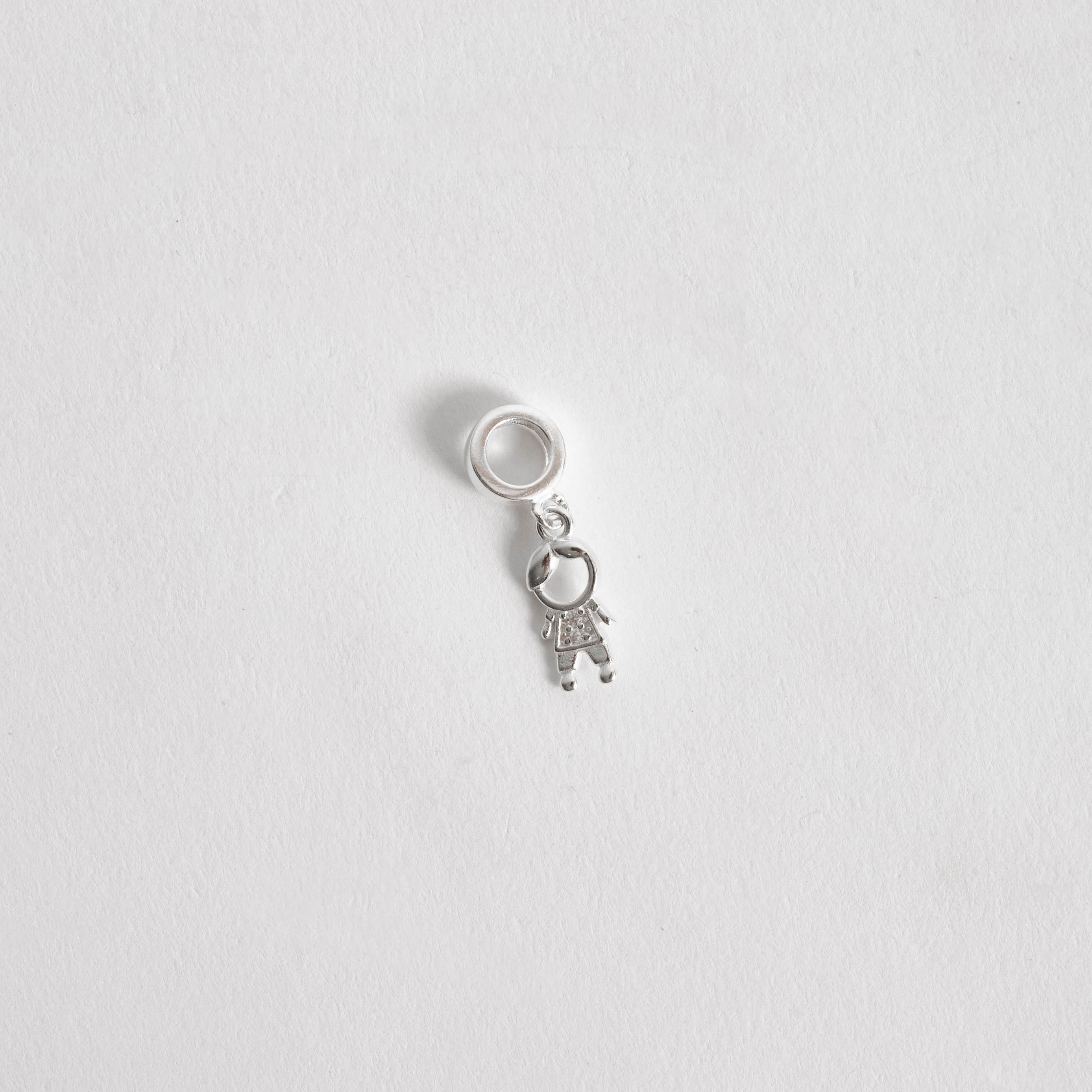 Berloque pingente menino detalhe cravejado 12mm