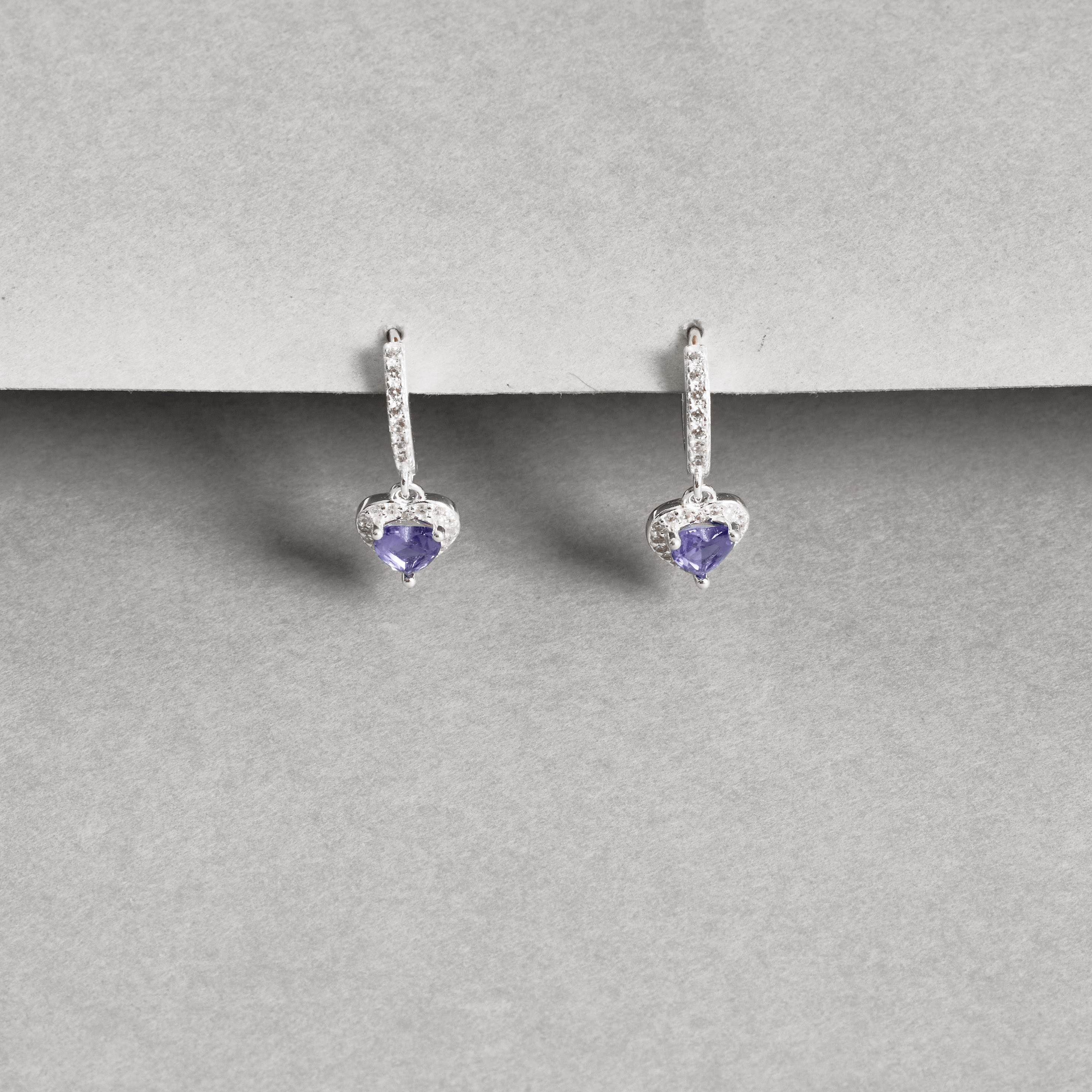 Imagem Secundária Argola click cravejada 11mm pingente zircônia coração lilás