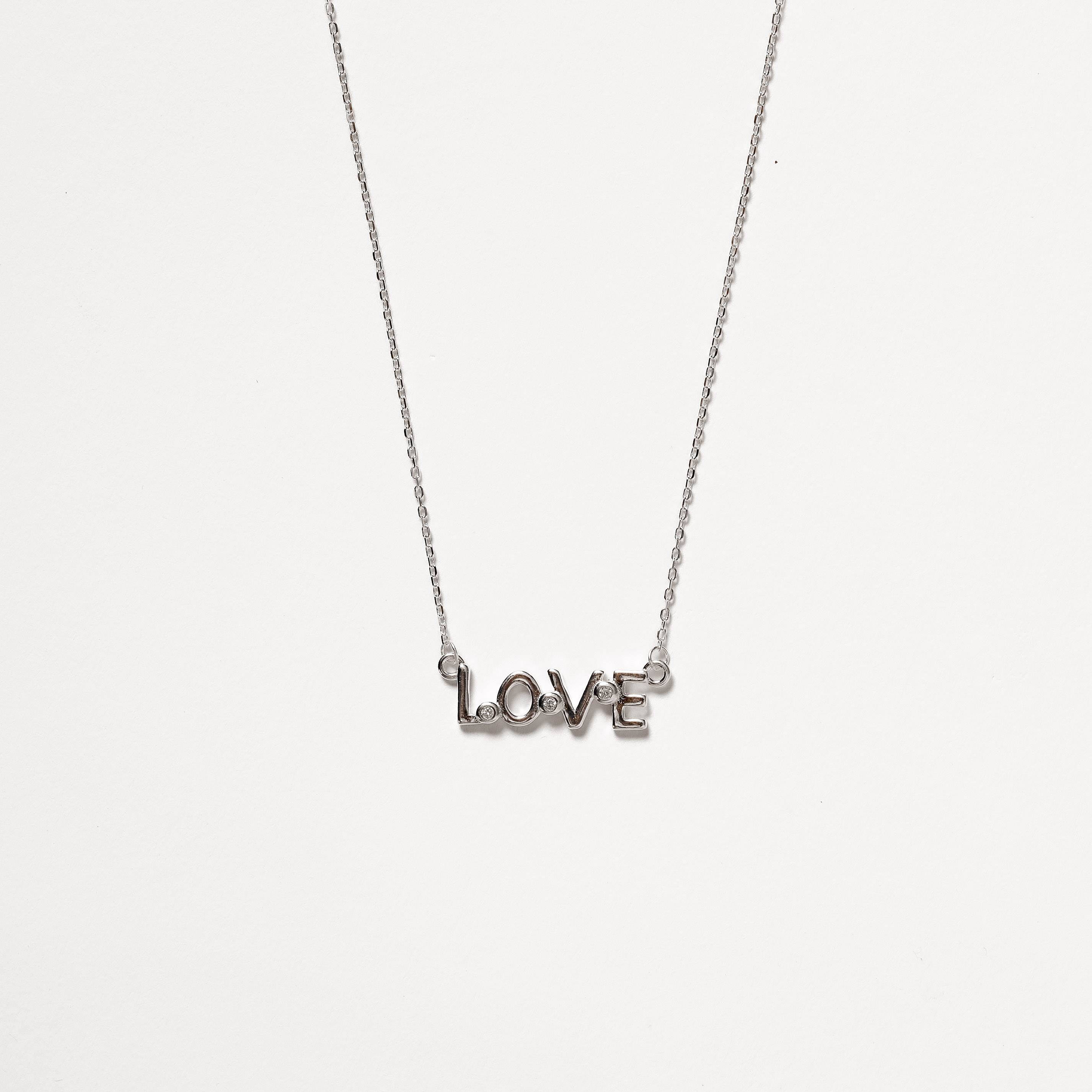 Colar entremeio love com zircônias 19mm 40+5cm
