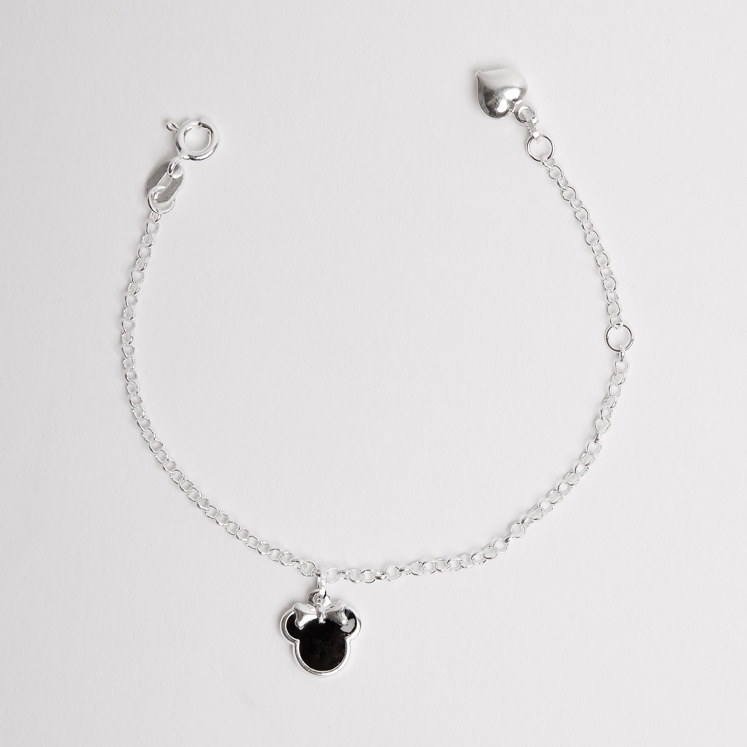Pulseira infantil pingente Minnie resina 10mm