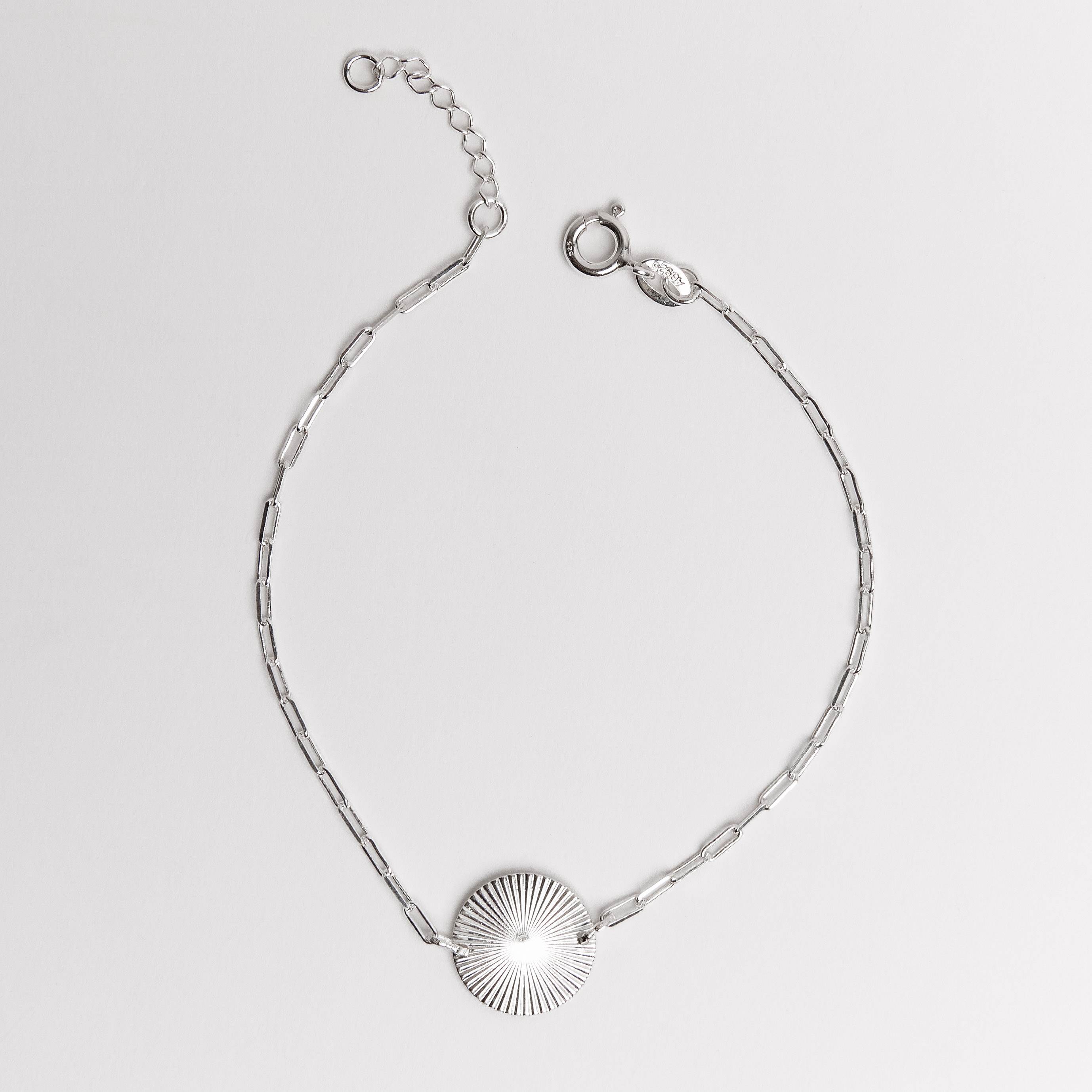 Pulseira entremeio medalha com vinco 13mm