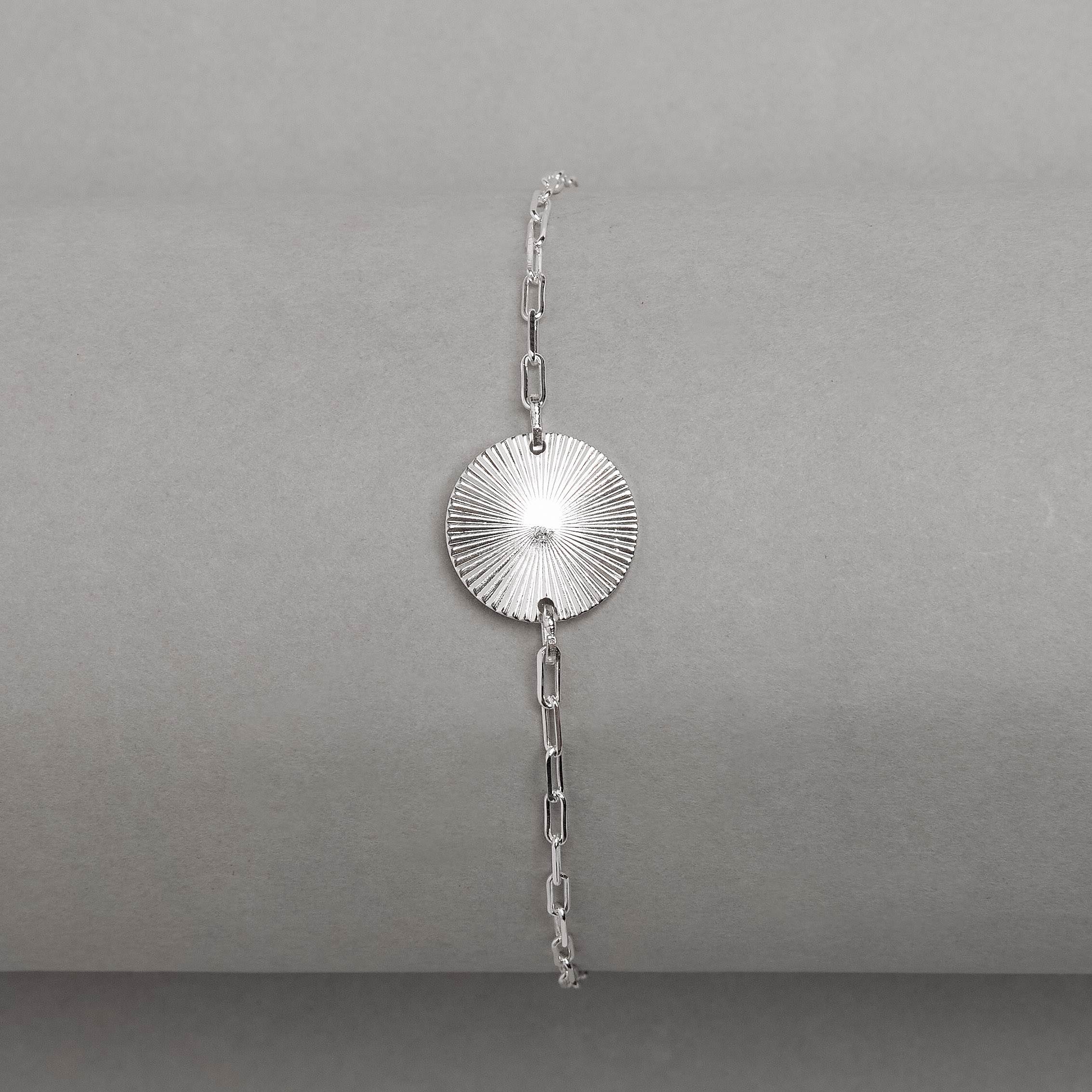 Imagem Secundária Pulseira entremeio medalha com vinco 13mm