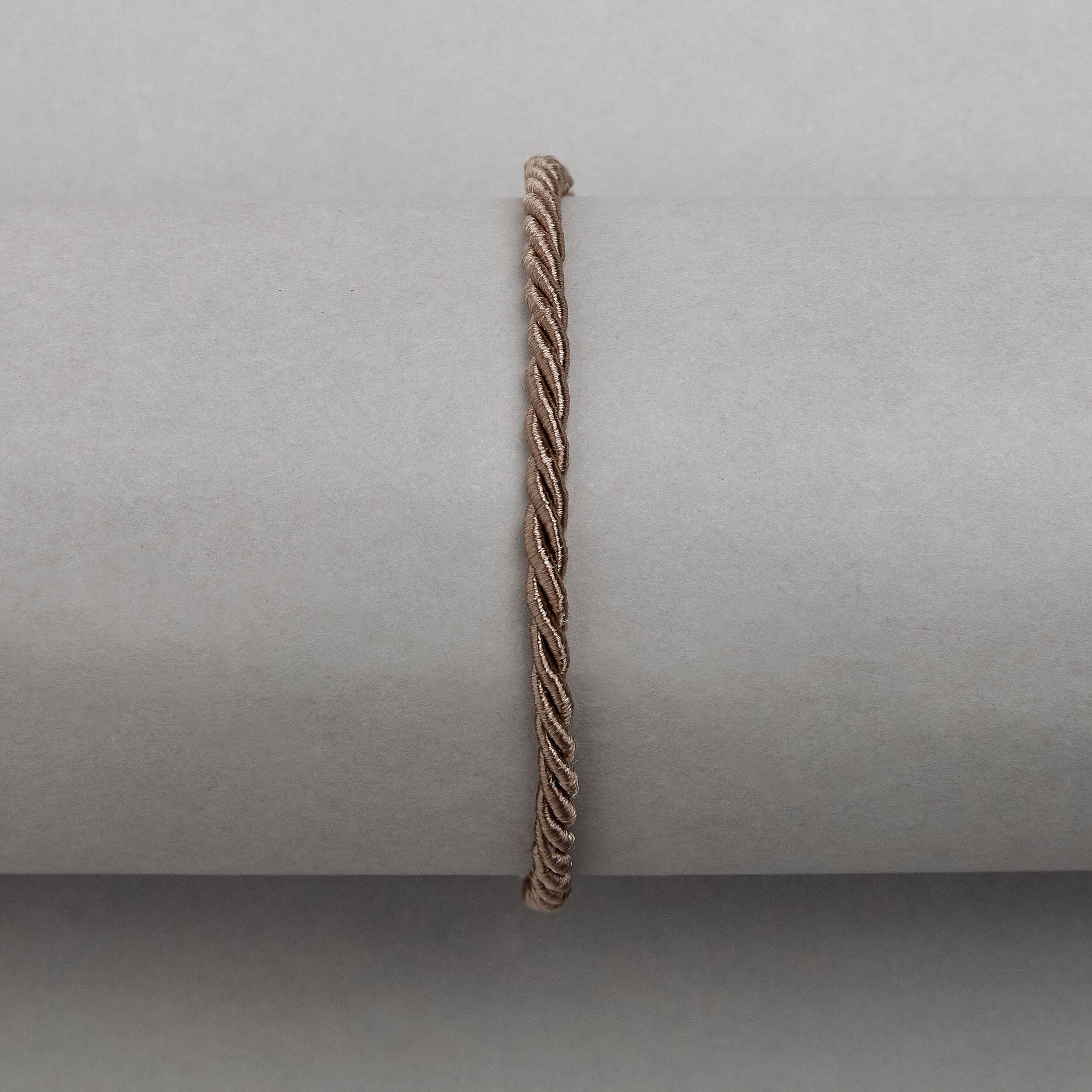 Imagem Secundária Pulseira cordão trançado bege 2mm 16cm com alongadora