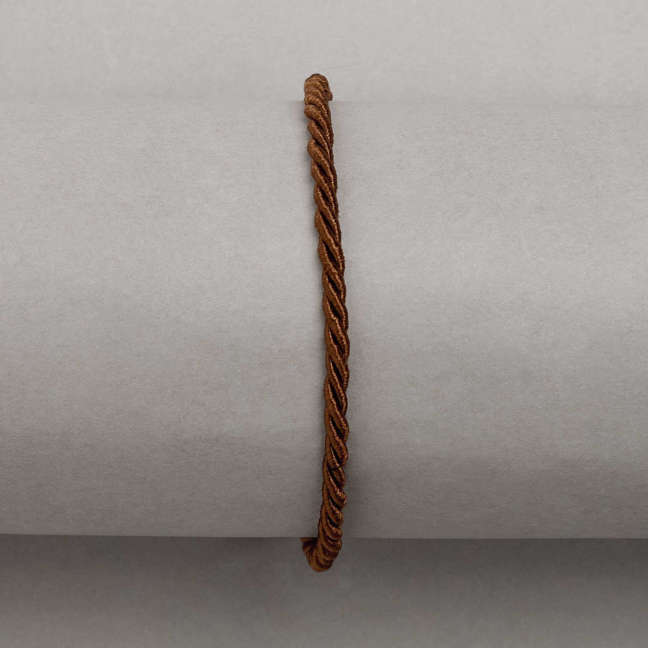 Imagem Secundária Pulseira cordão trançado marrom 2mm 16cm com alongadora