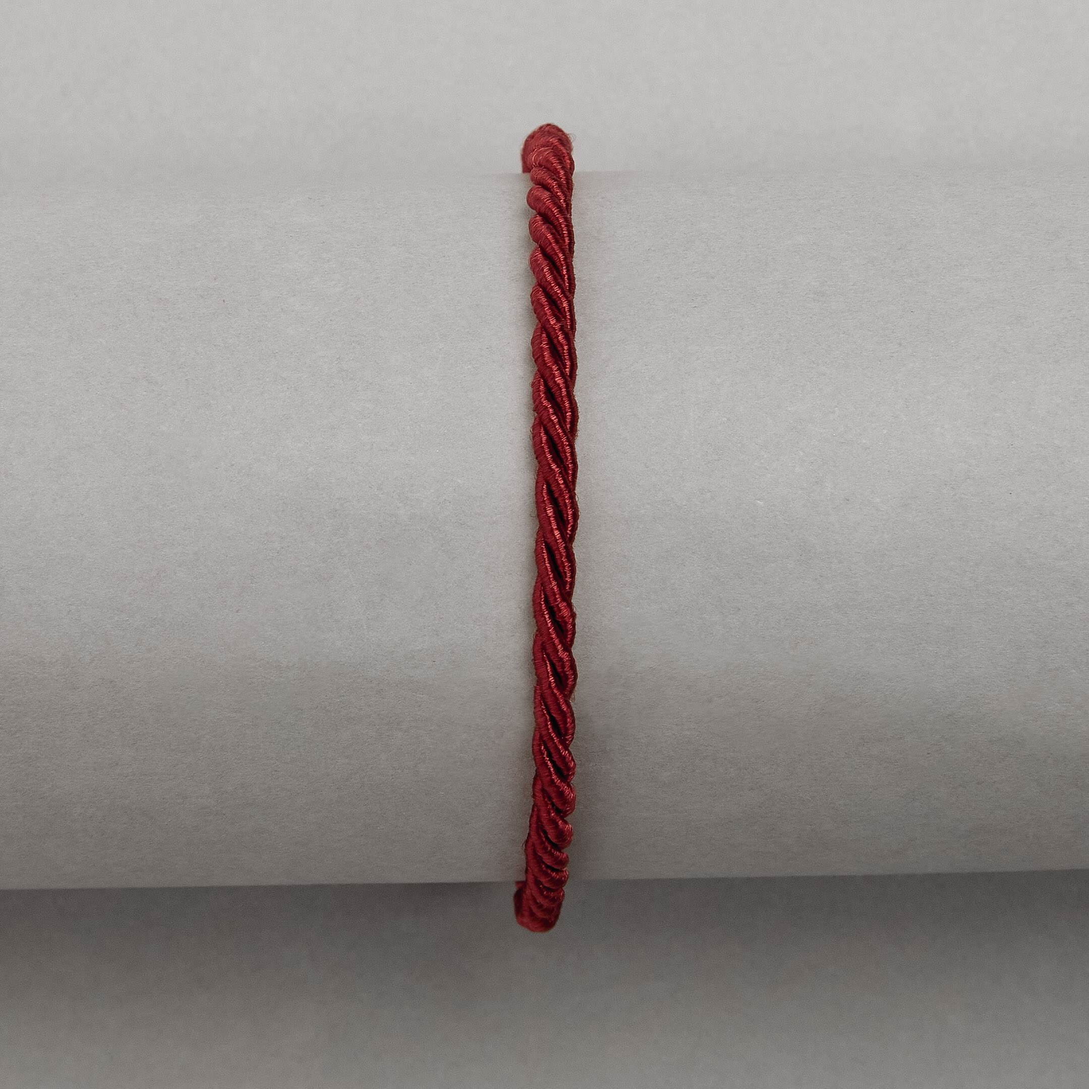 Imagem Secundária Pulseira cordão trançado marsala 2mm 16cm com alongadora
