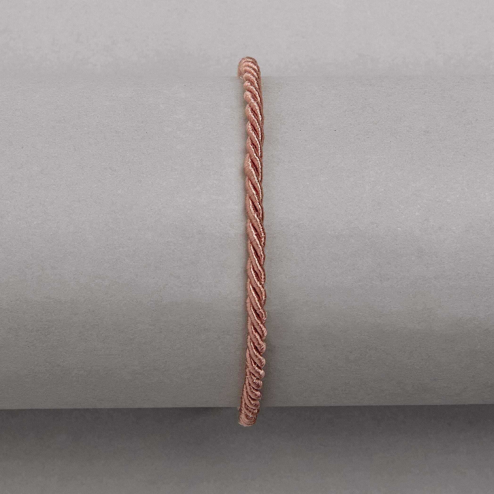 Imagem Secundária Pulseira cordão trançado rosa 2mm 16cm com alongadora