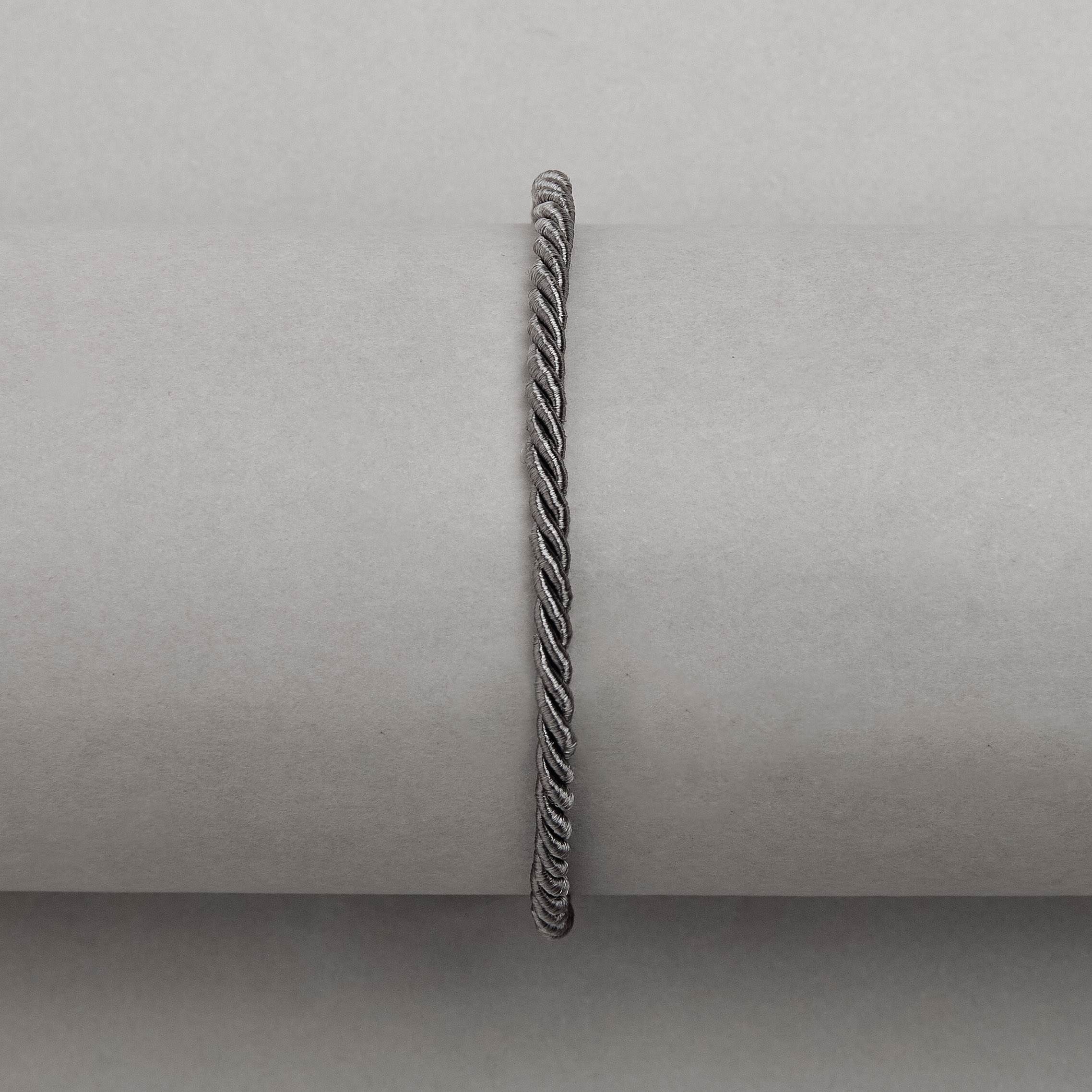 Imagem Secundária Pulseira cordão trançado cinza 2mm 16cm com alongadora