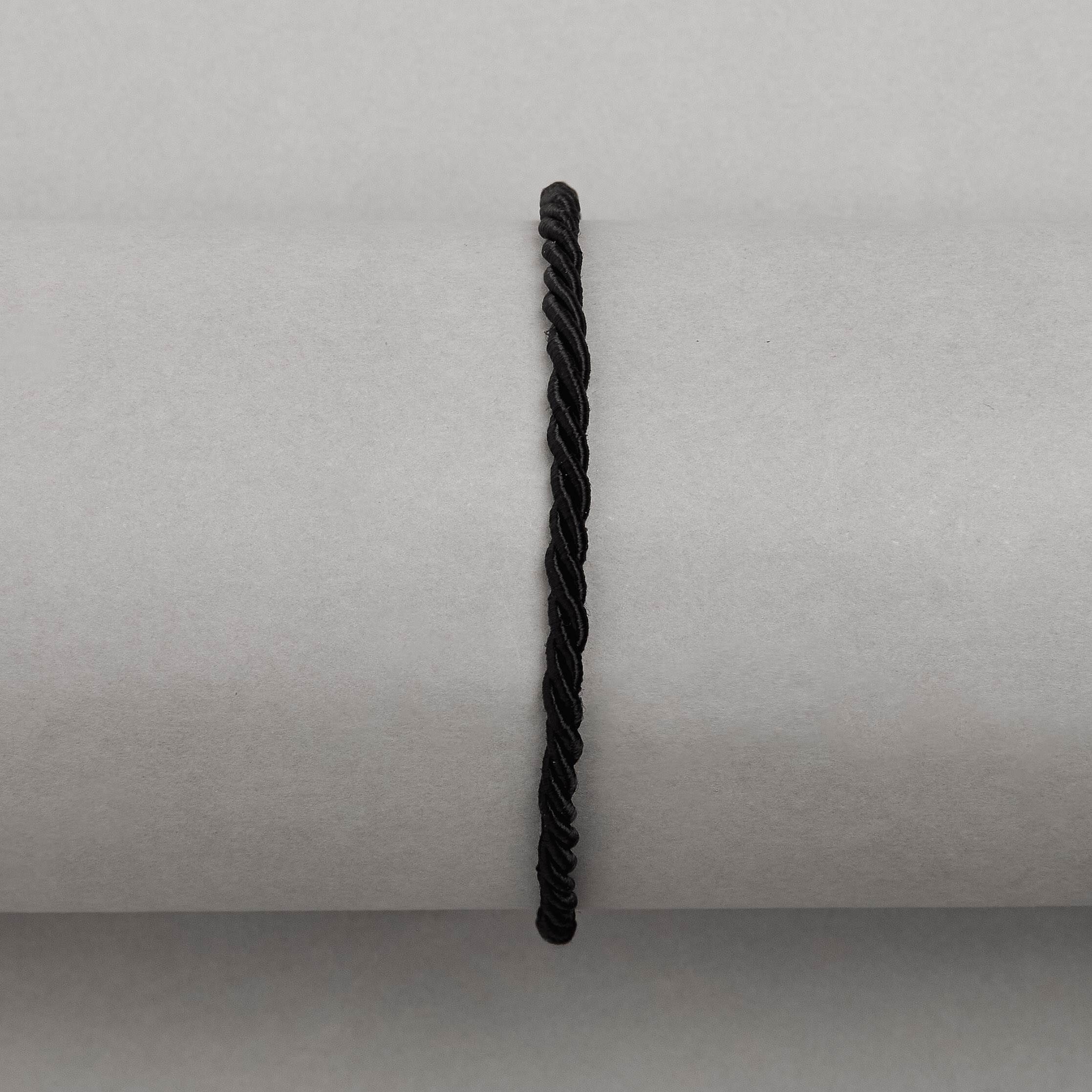 Imagem Secundária Pulseira cordão trançado preto 2mm 16cm com alongadora