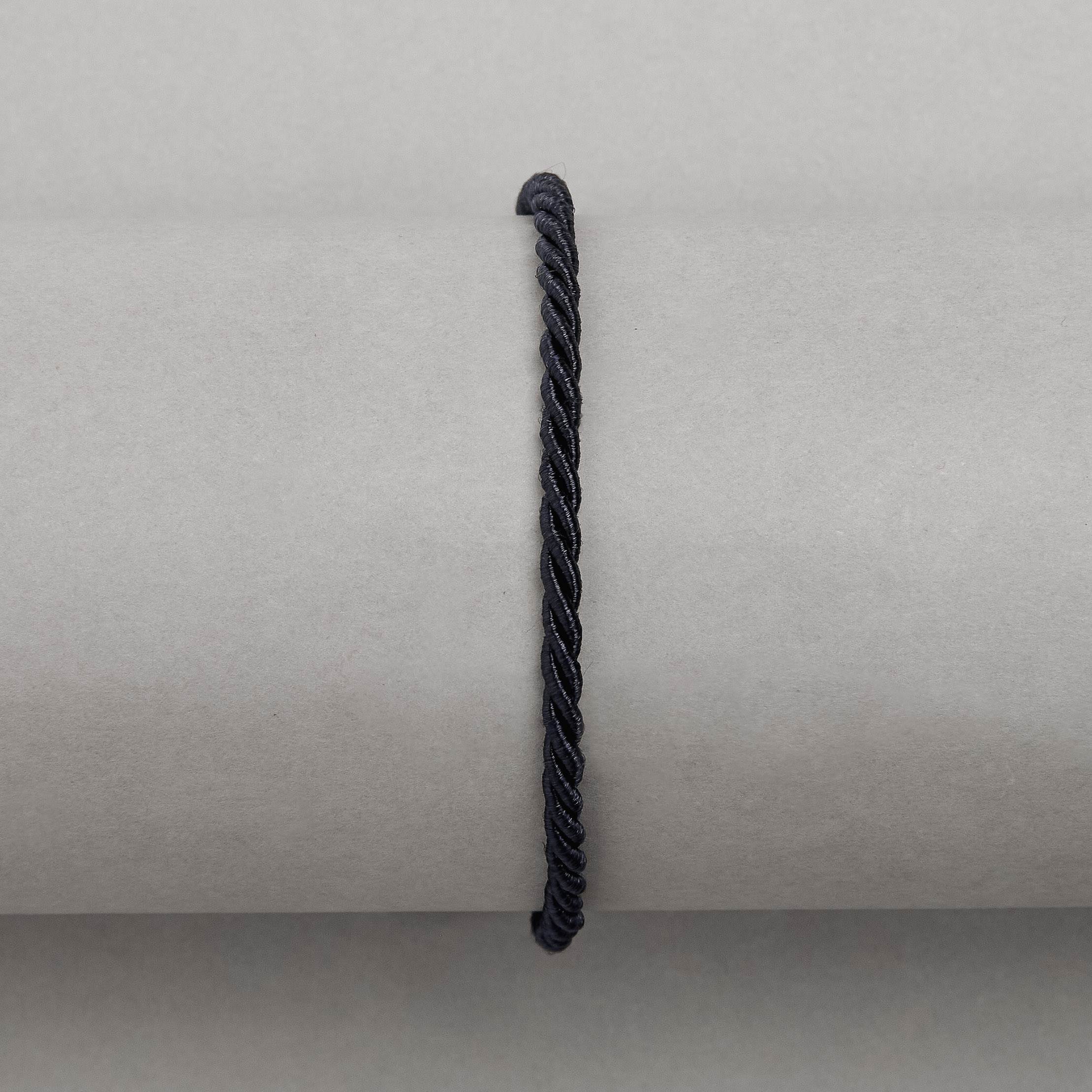 Imagem Secundária Pulseira cordão trançado azul marinho 2mm 16cm com alongadora