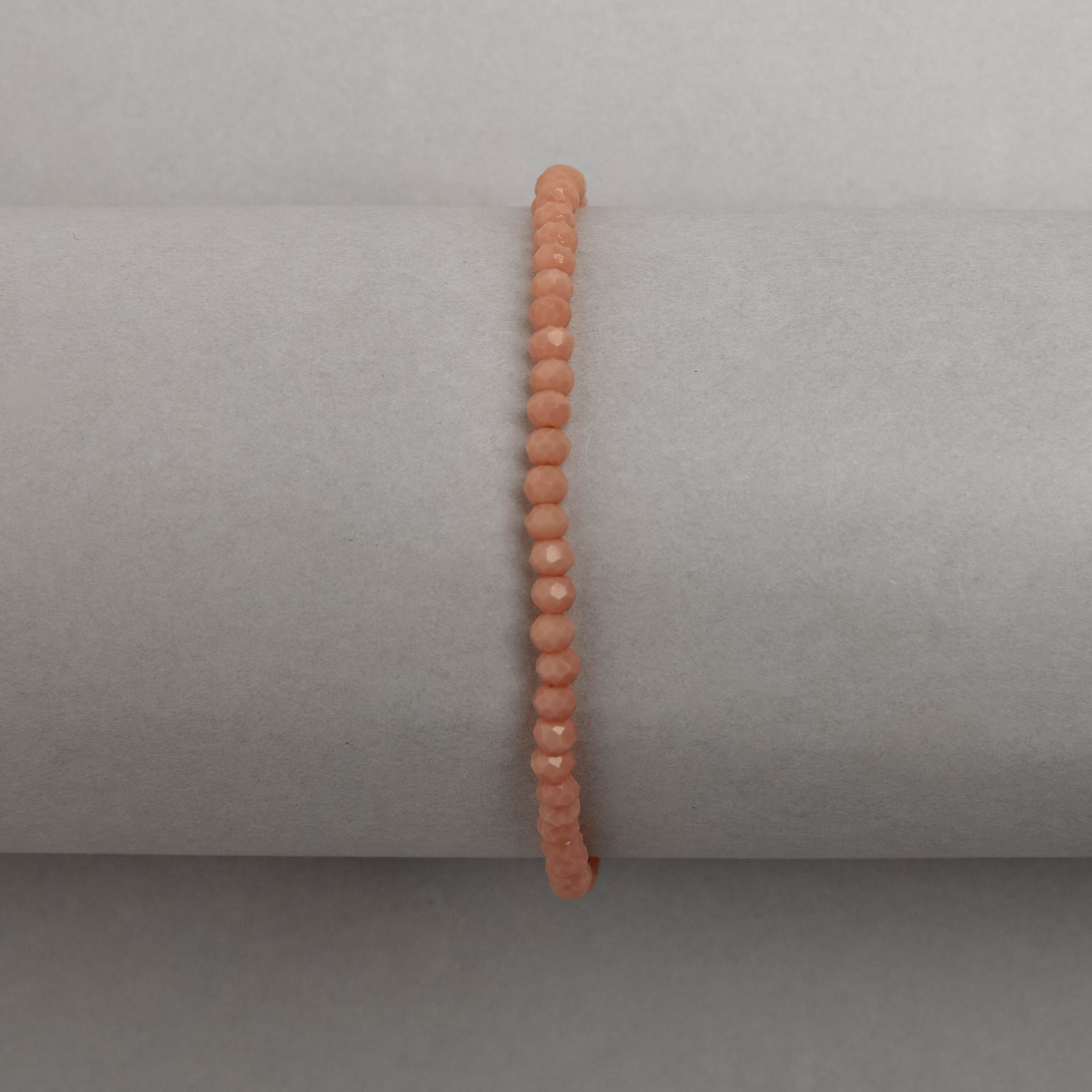 Imagem Secundária Pulseira cristal salmão fosco claro 3mm 16cm com alongadora