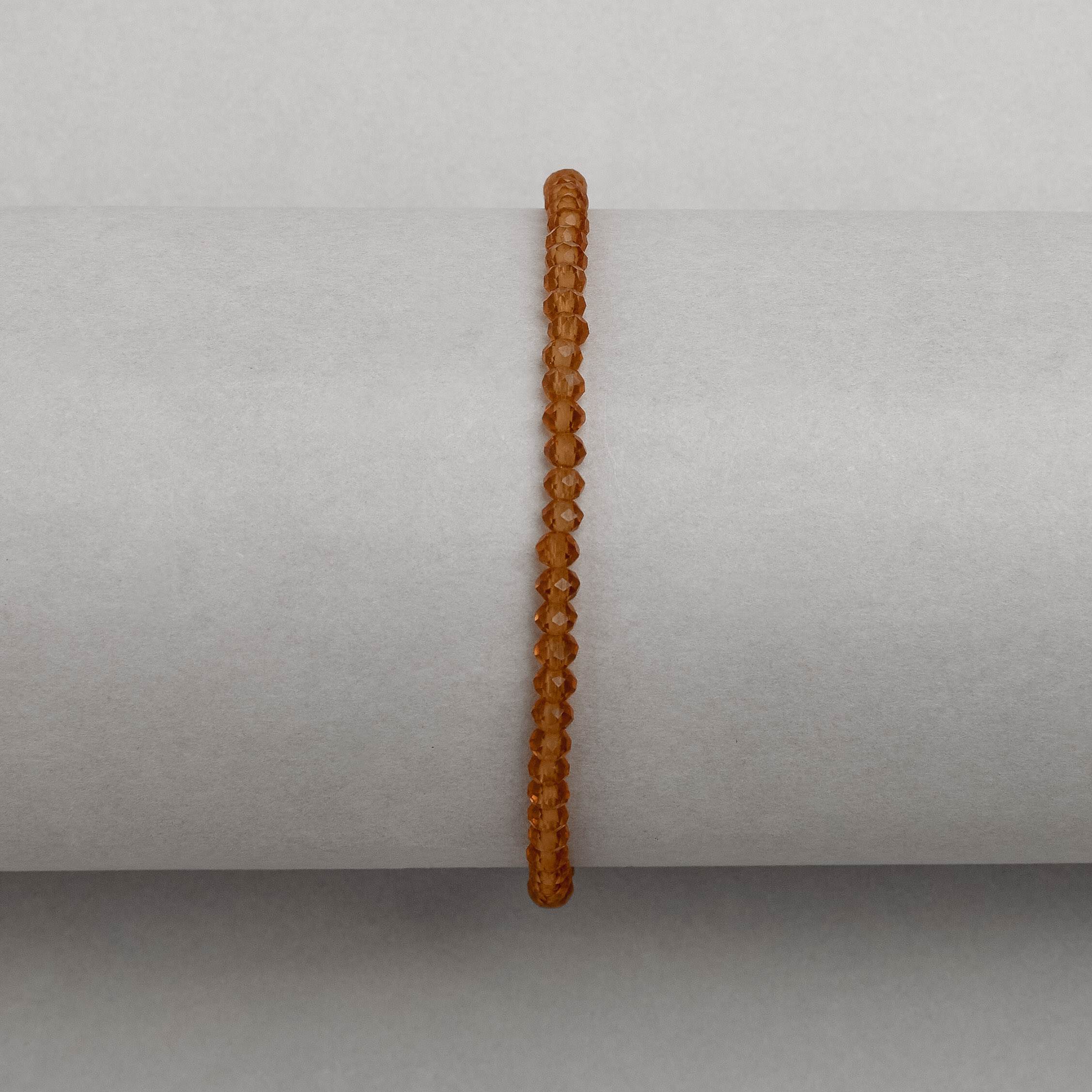 Imagem Secundária Pulseira cristal mostarda 3mm 16cm com alongadora