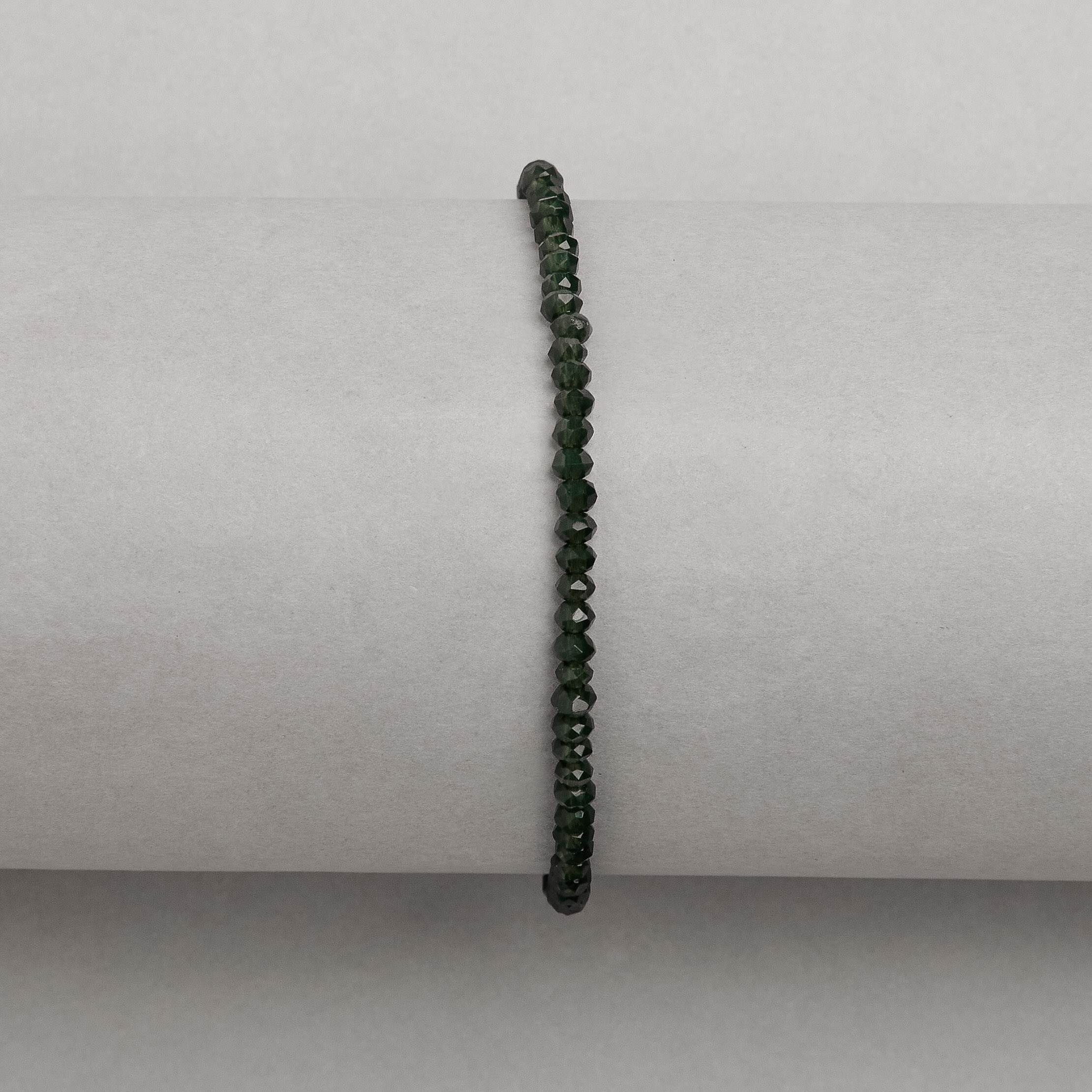 Imagem Secundária Pulseira cristal verde escuro 3mm 16cm com alongadora