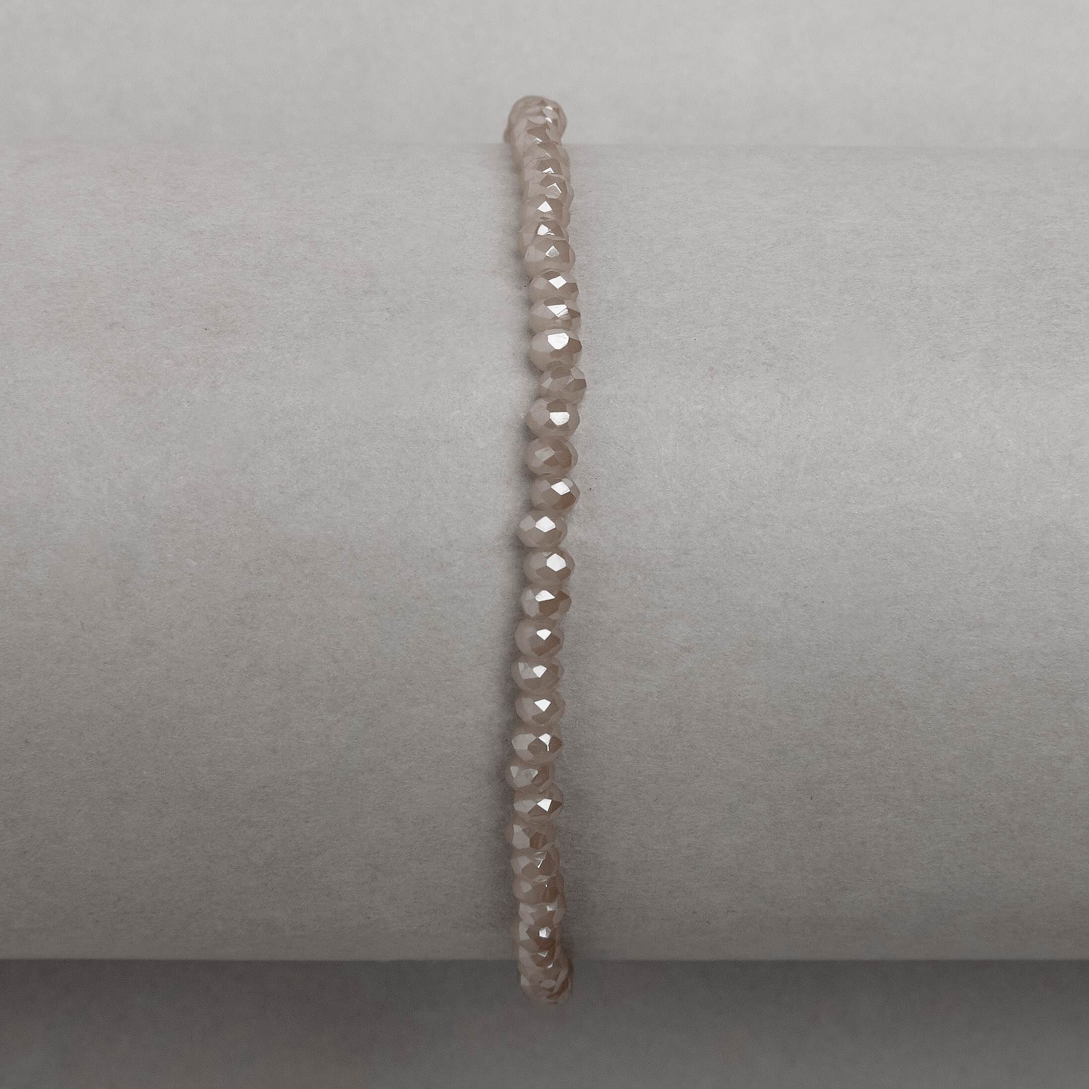 Imagem Secundária Pulseira cristal perolado champanhe 3mm 16cm com alongadora