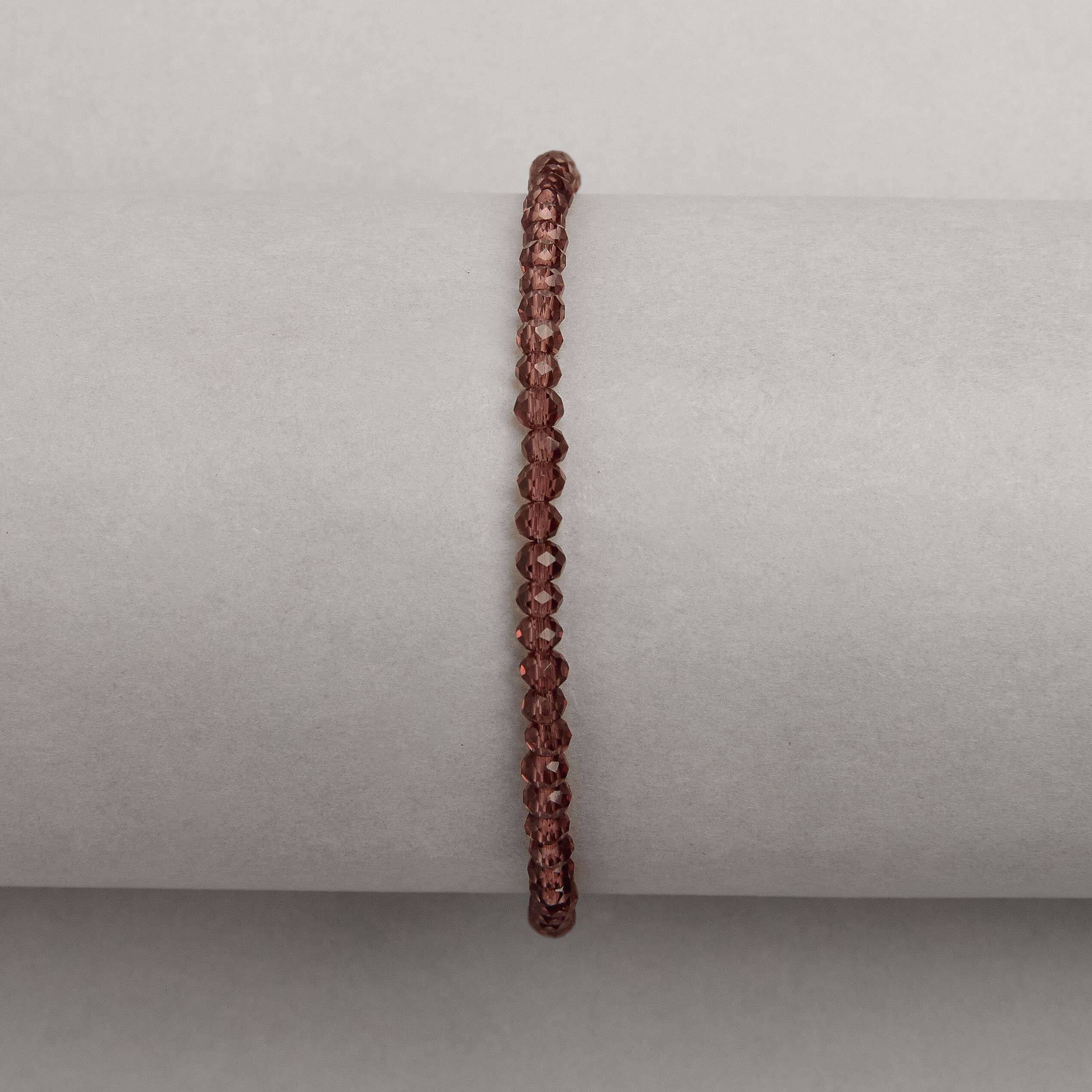 Imagem Secundária Pulseira cristal roxo transparente 3mm 16cm com alongadora