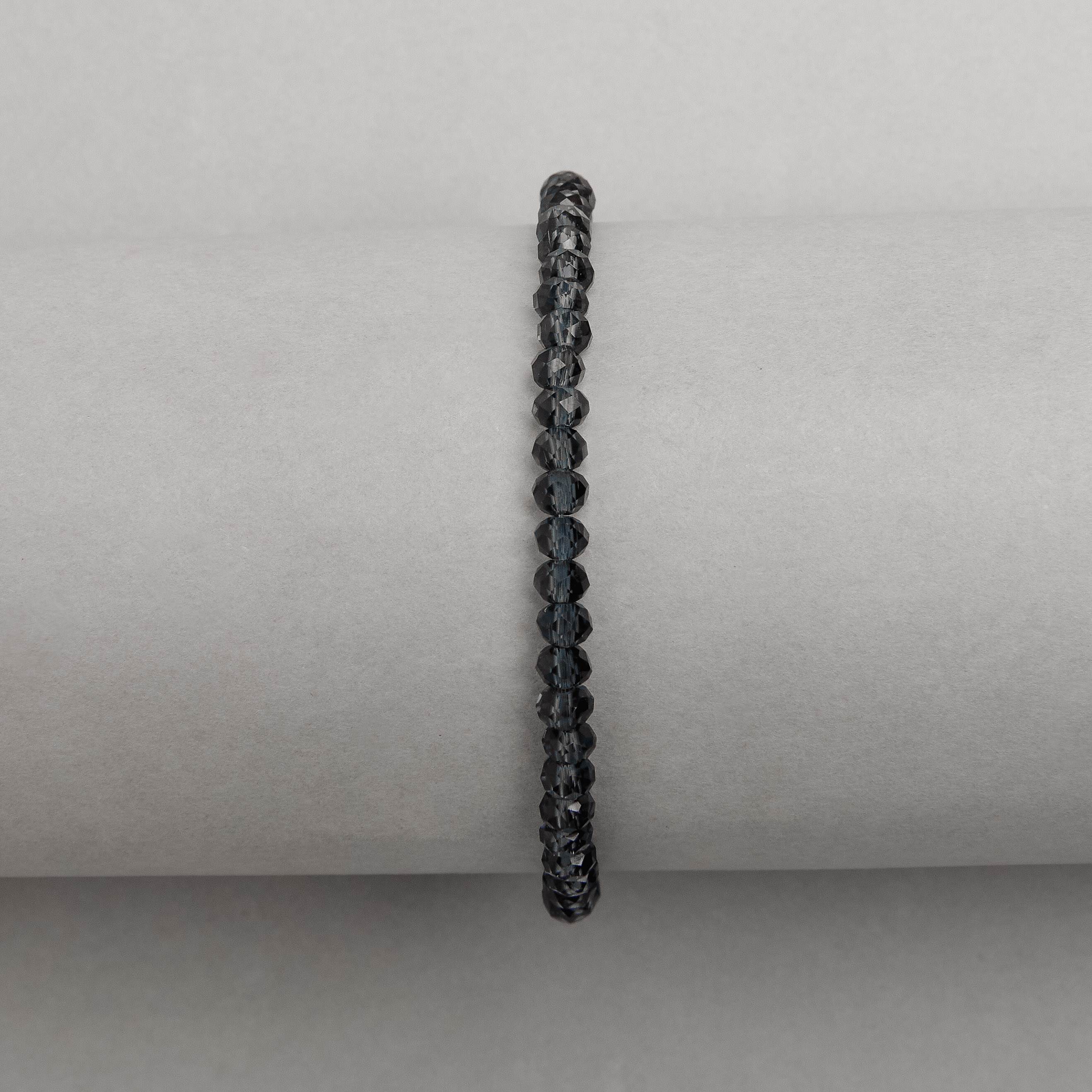 Imagem Secundária Pulseira cristal azul escuro transparente 4mm 16cm com alongadora