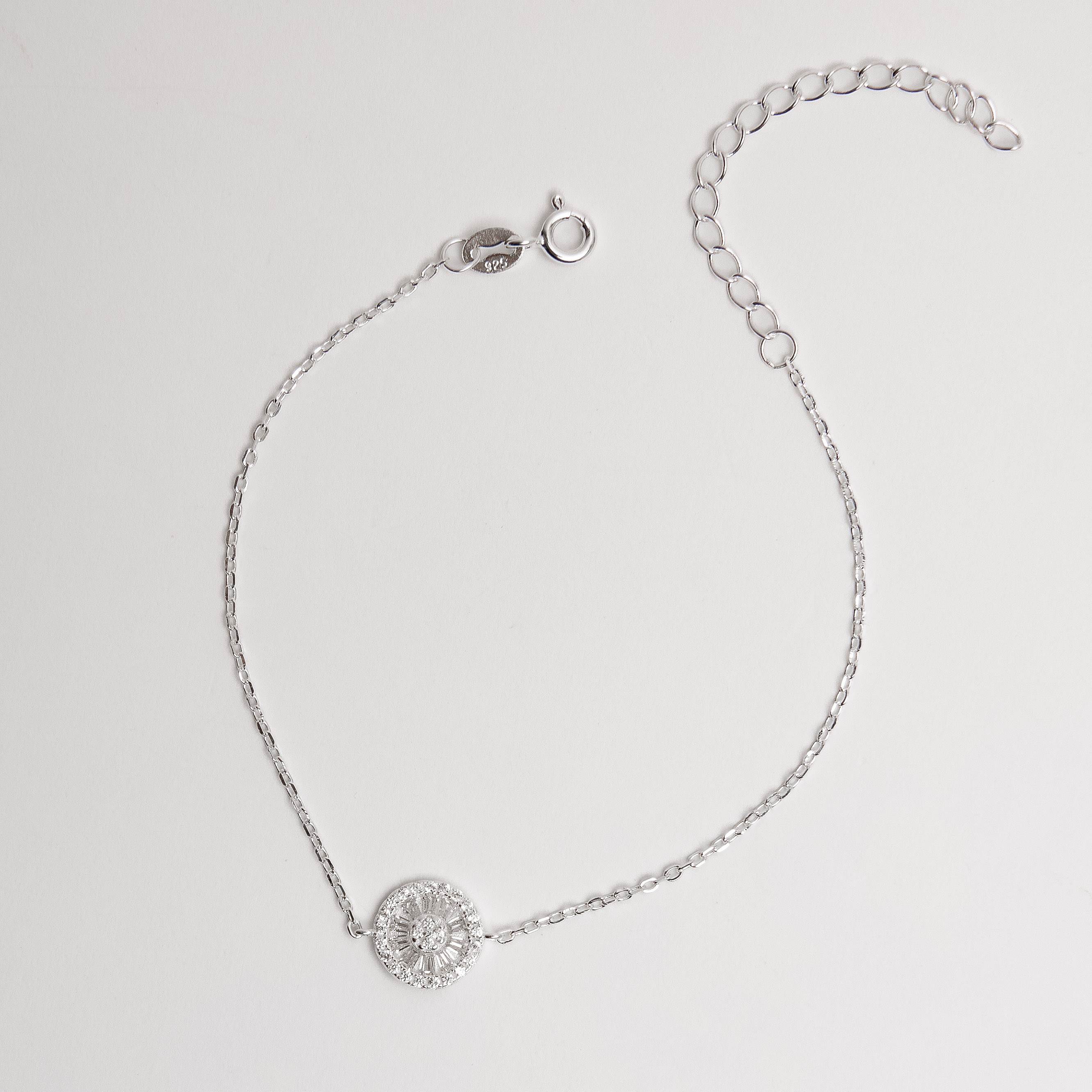 Pulseira entremeio botão cravejado 9mm corrente cadeado 16+5cm