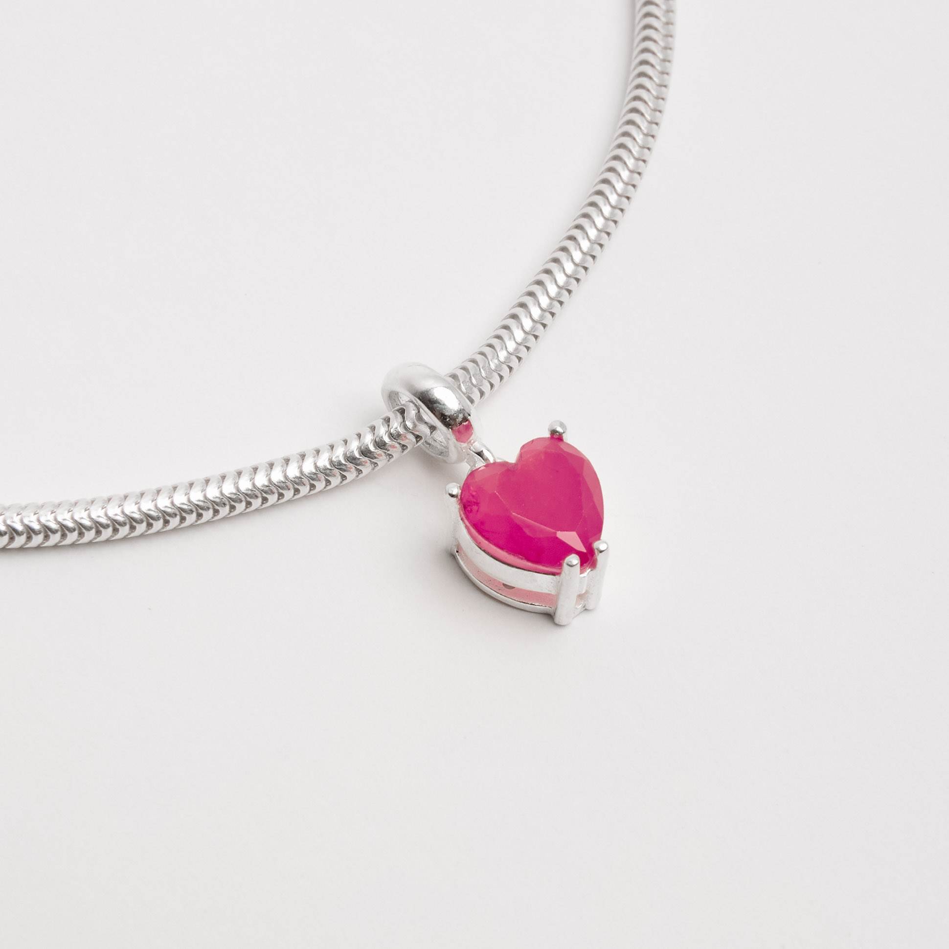 Imagem Secundária Berloque pingente zircônia coração pink leitoso fusion 8mm