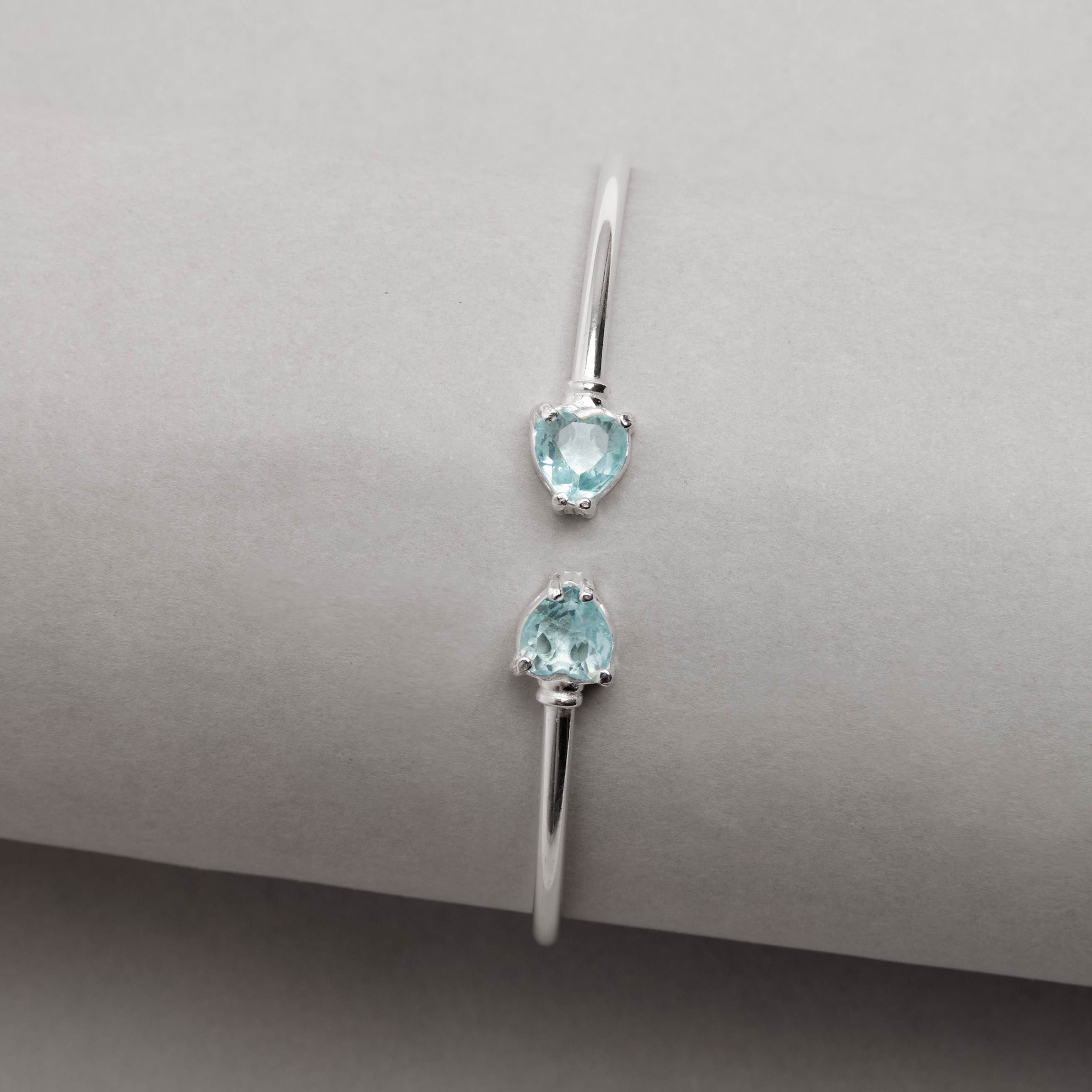 Imagem Secundária Bracelete 2 zircônias coração azul claro regulável