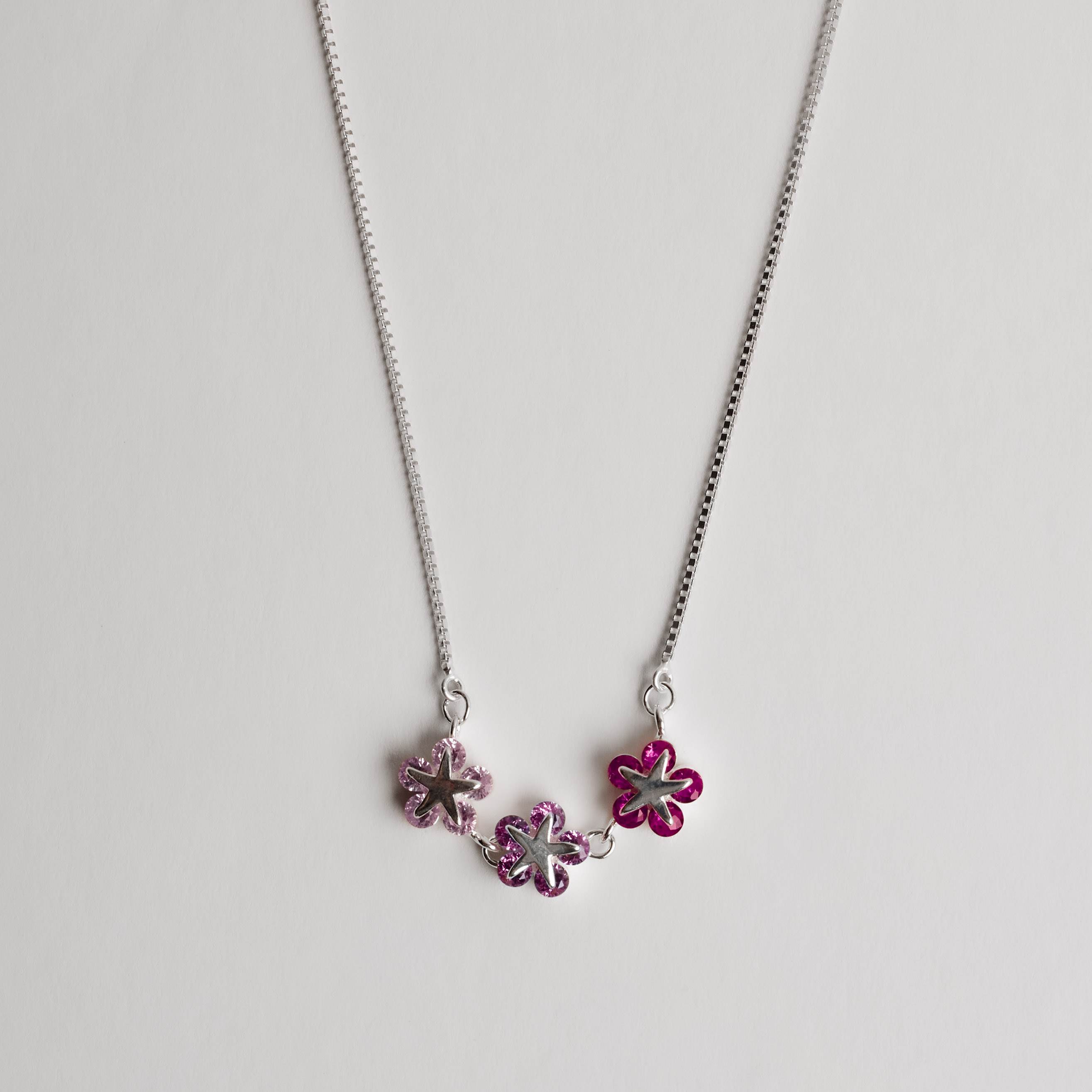 Imagem Colar entremeio estrelas cravejadas rosa 25mm v15 40+5cm