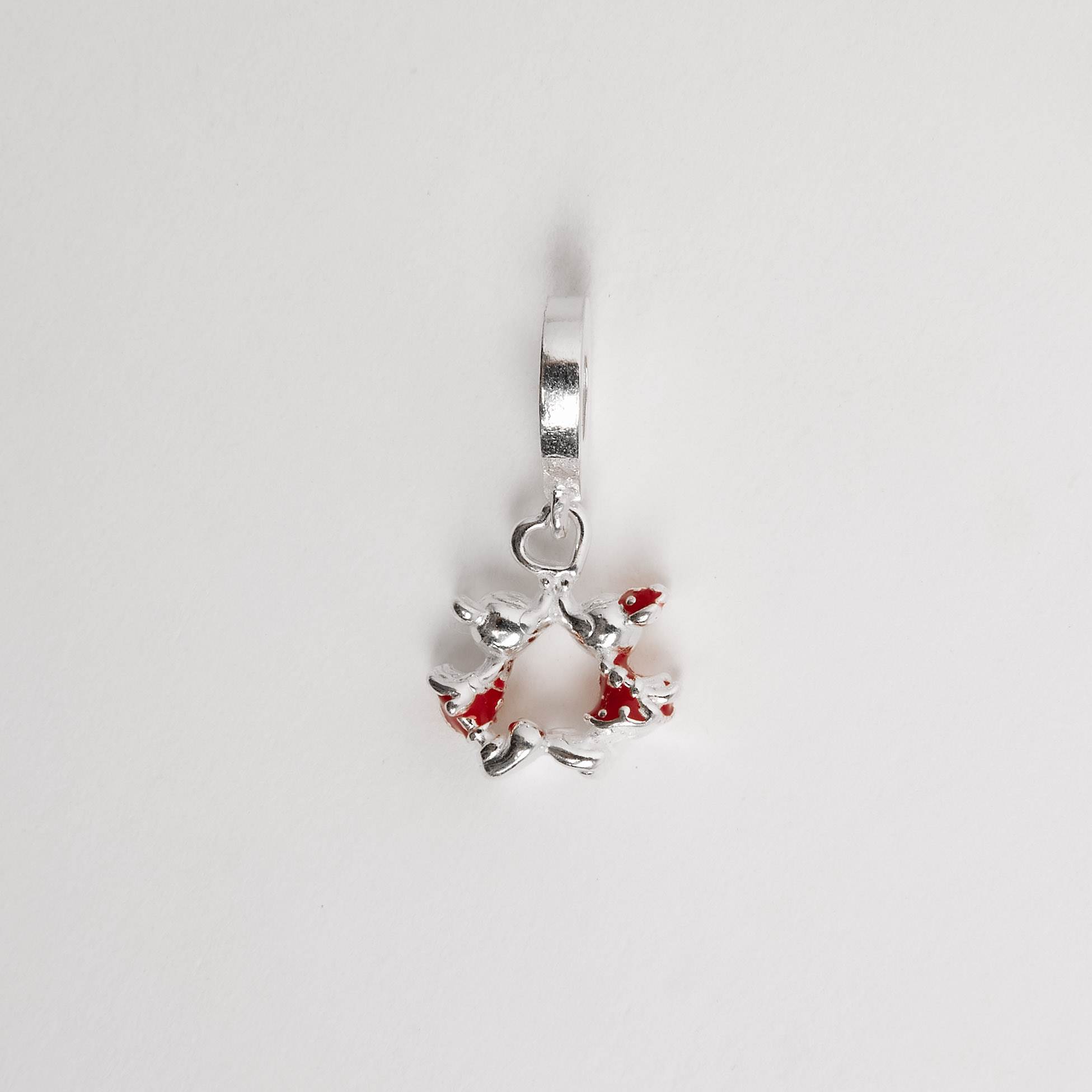 Berloque pingente Mickey e Minnie 12mm resina