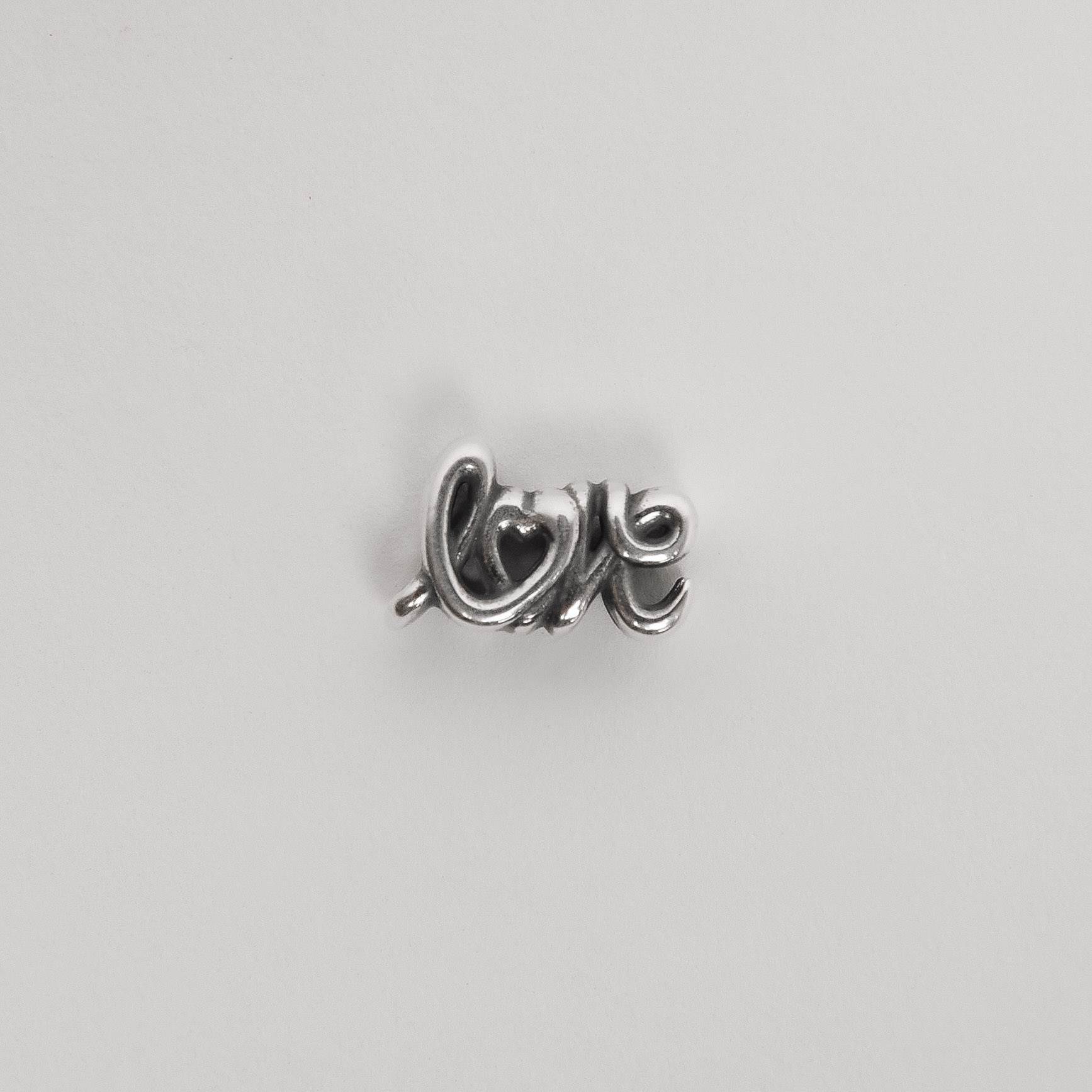 Berloque separador love 14mm envelhecido