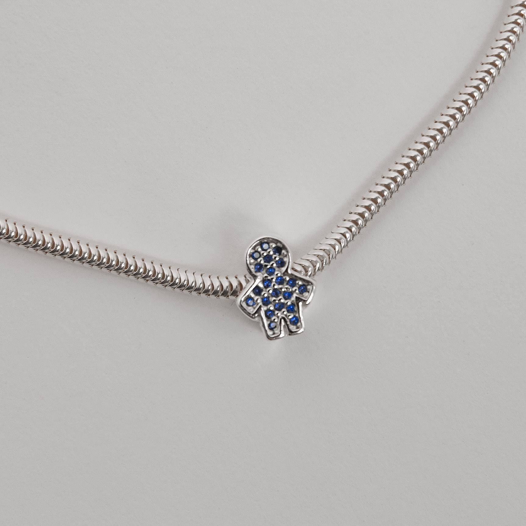 Imagem Secundária Berloque separador menino cravejado azul 10mm