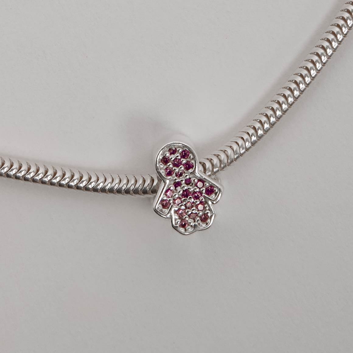 Imagem Secundária Berloque separador menina cravejada rosa 10mm