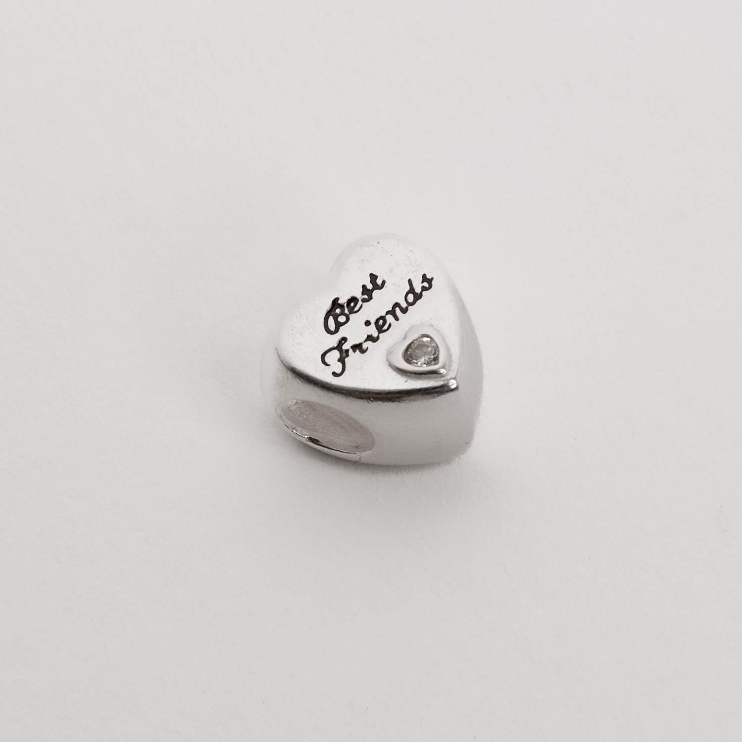Imagem Secundária Berloque separador coração best friends/melhores amigas detalhe zircônia 12mm resina